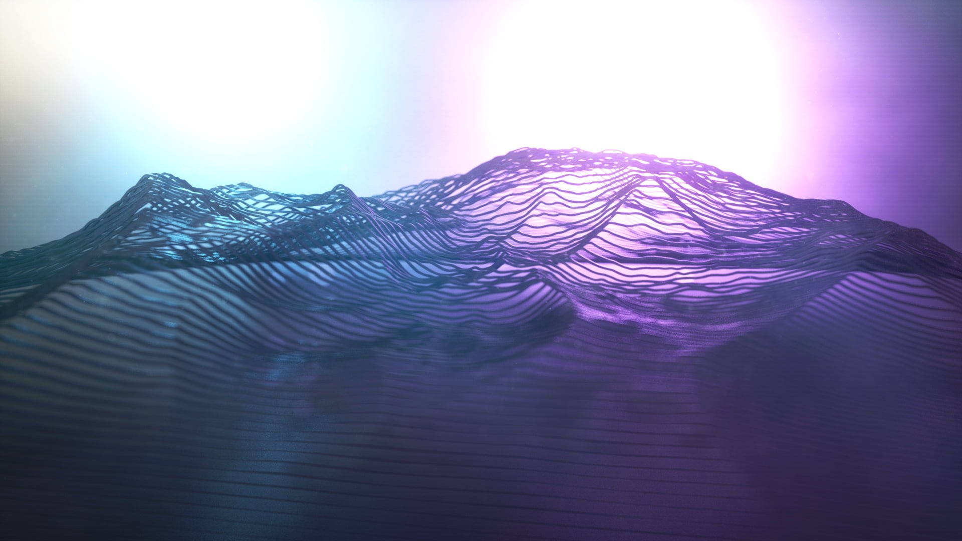 digital, line art, digital art, render in shapes, landscape, Retro style, gradient, purple background, light bulb, CGI, abstract, Retrowave, 1080P, lines, HD Wallpaper