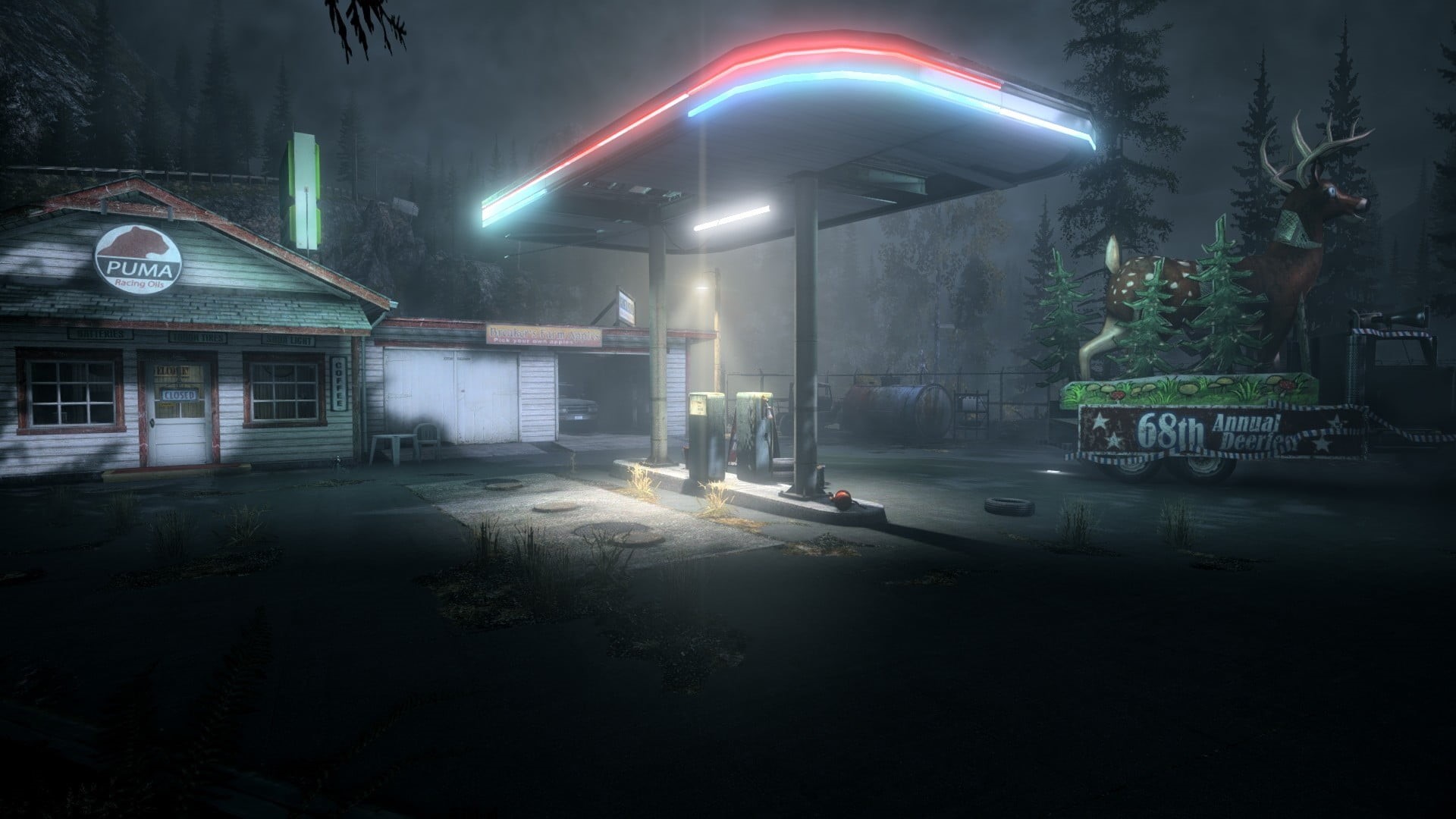 communication, station, building exterior, night, city, transportation, road, illuminated, Alan Wake, long exposure, built structure, street light, gray, HD Wallpaper