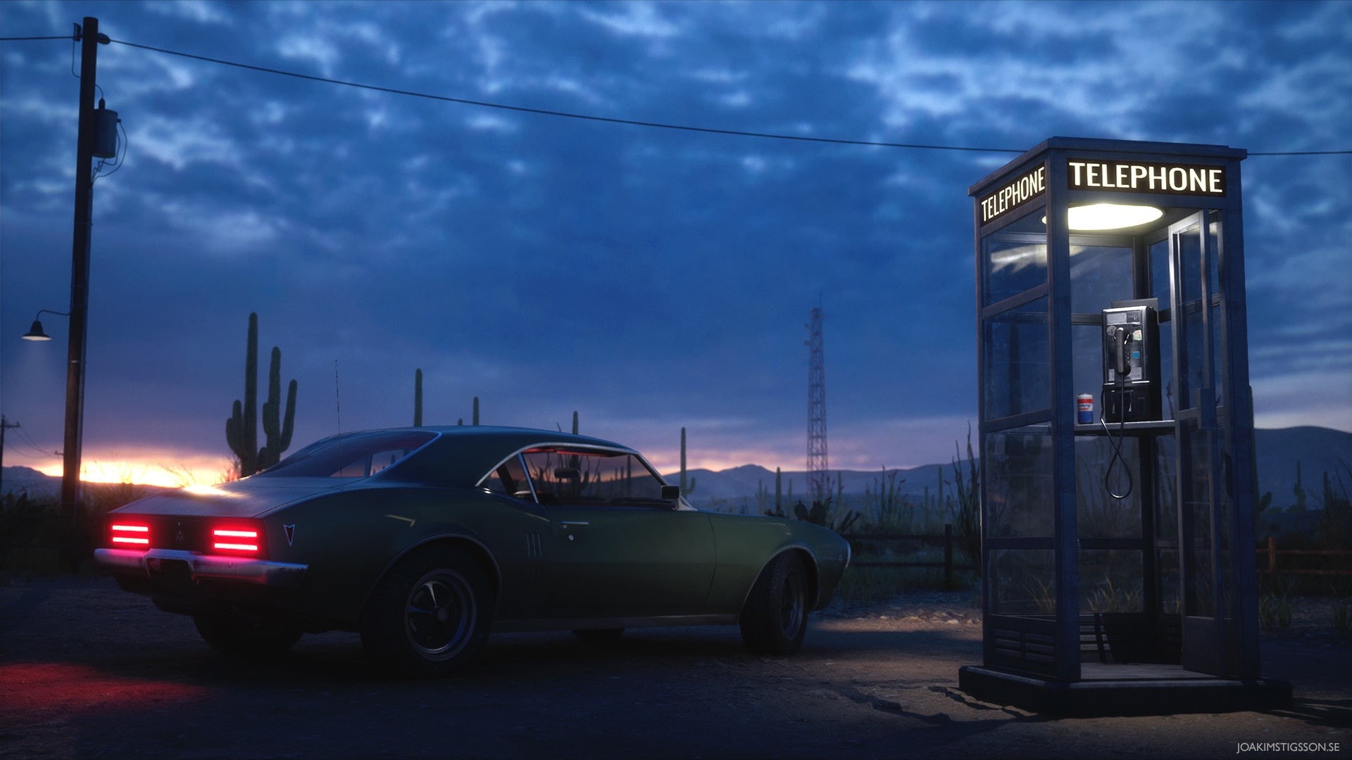 car, booth, Golden Gasoline, 1080P, Desert Gas Station, post, HD Wallpaper