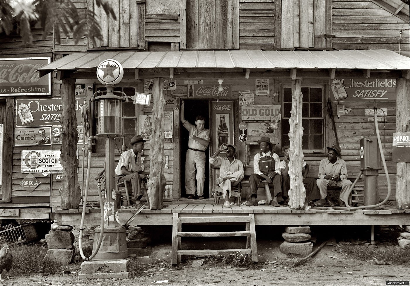 gray, advertisements, vintage, people, Coca-Cola, Dorothea Lange, sign, gas stations, 720P, signs, sepia, old building, HD Wallpaper