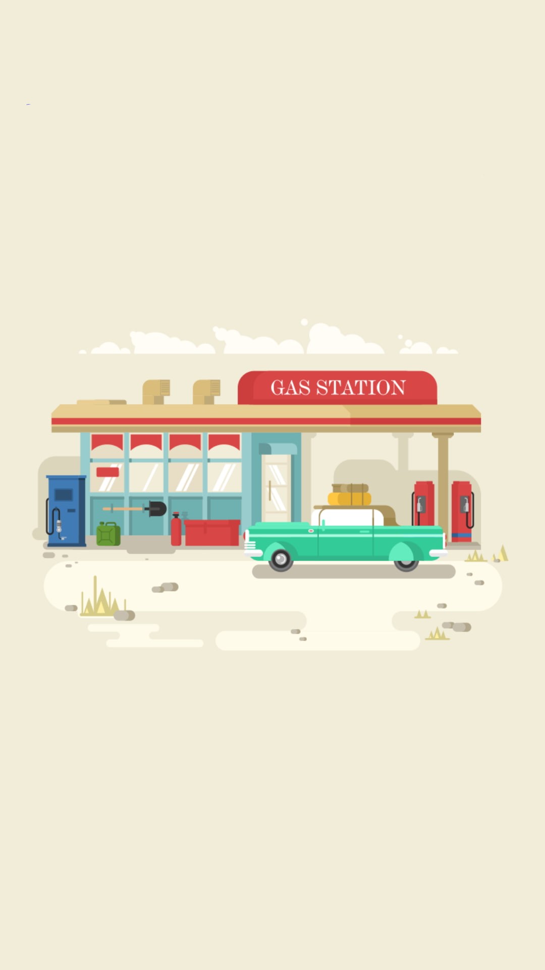 minimalism, 1080P, gas stations, Phone HD Wallpaper