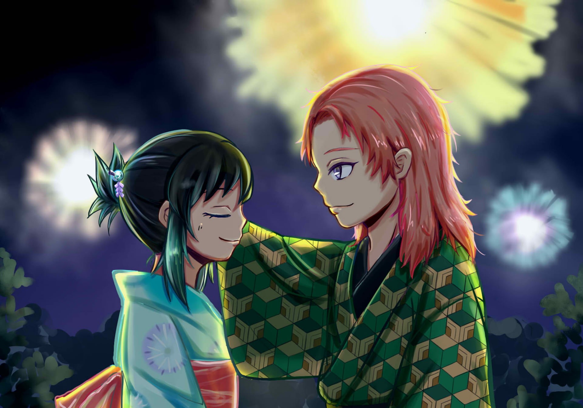 Demon Slayer: Kimetsu no Yaiba, Makomo (Demon Slayer), Anime, 1080P, Sabito (Demon Slayer), HD Wallpaper
