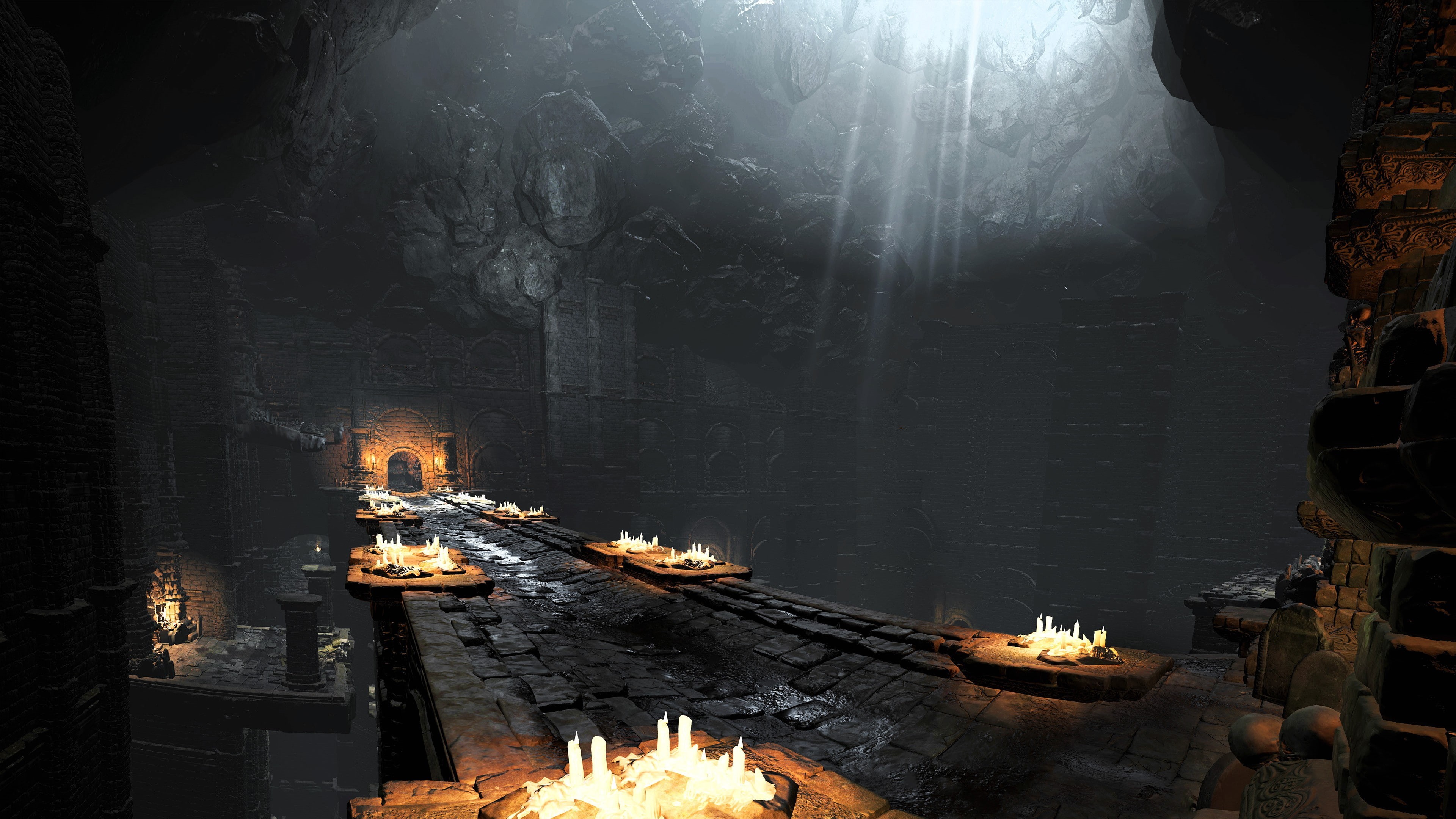 candle, illuminated, video games, burning, 4K, heat - temperature, architecture, tree, Dark Souls III, Dark Souls, plant, nature, winter, water, wood - material, HD Wallpaper