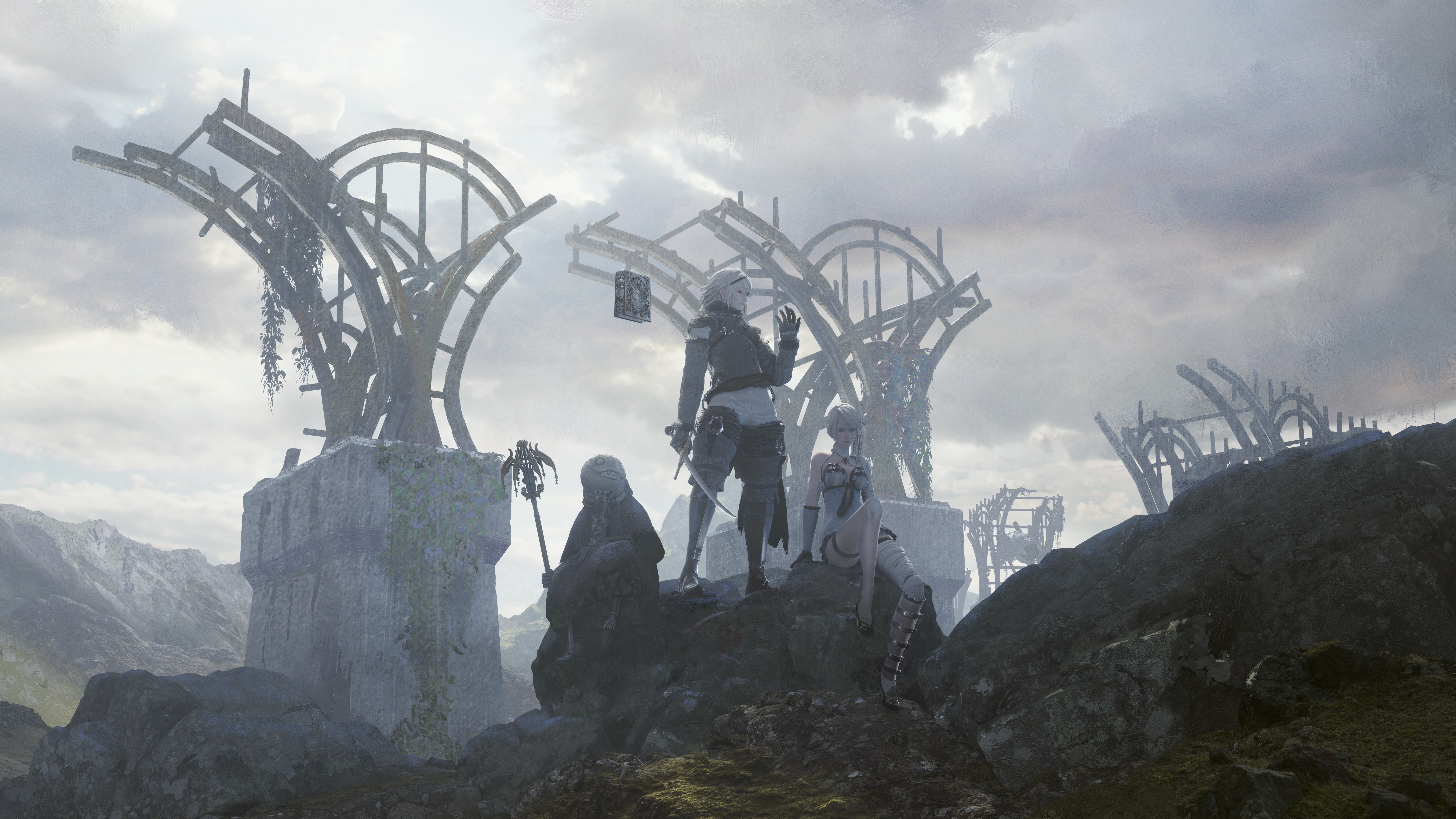video game art, video games, NieR Replicant, digital art, 8K, HD Wallpaper