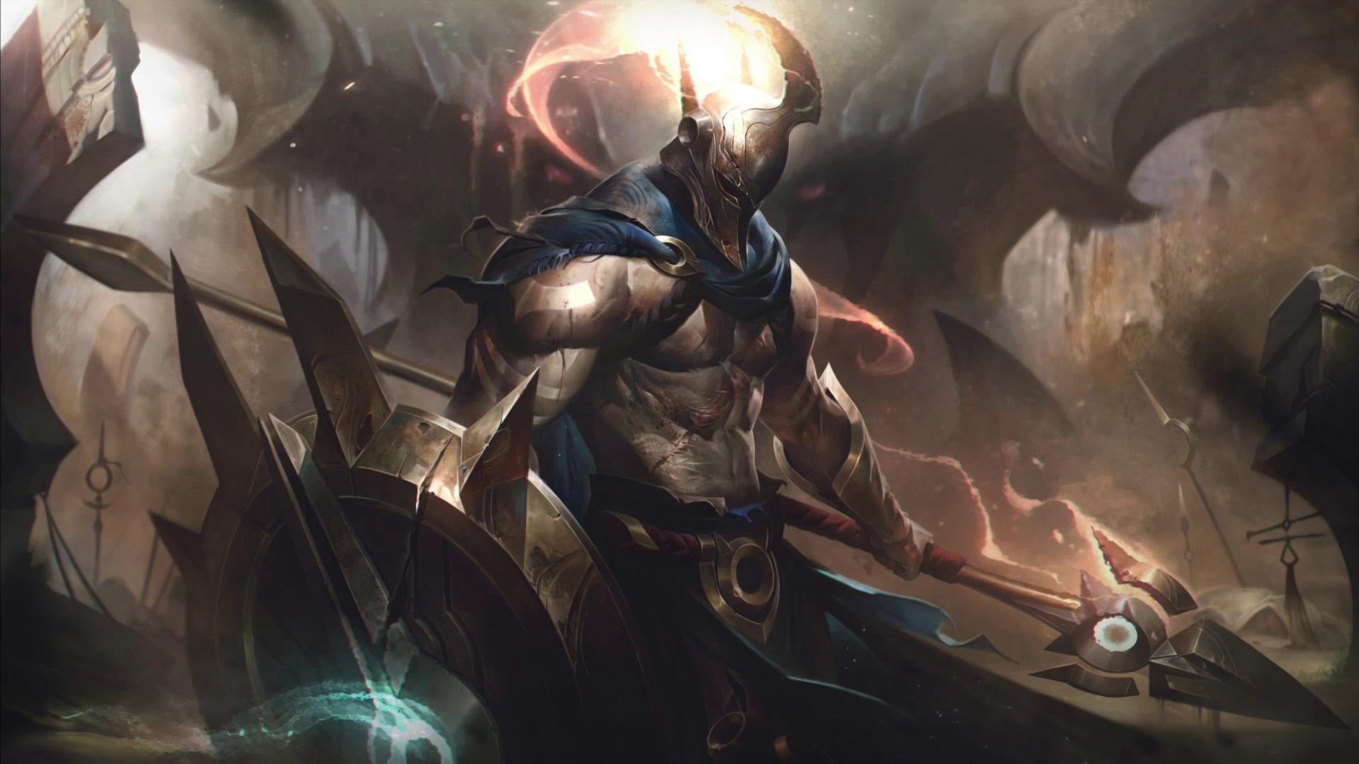 spear, Pantheon (League of Legends), warrior, 1080P, League of Legends, HD Wallpaper