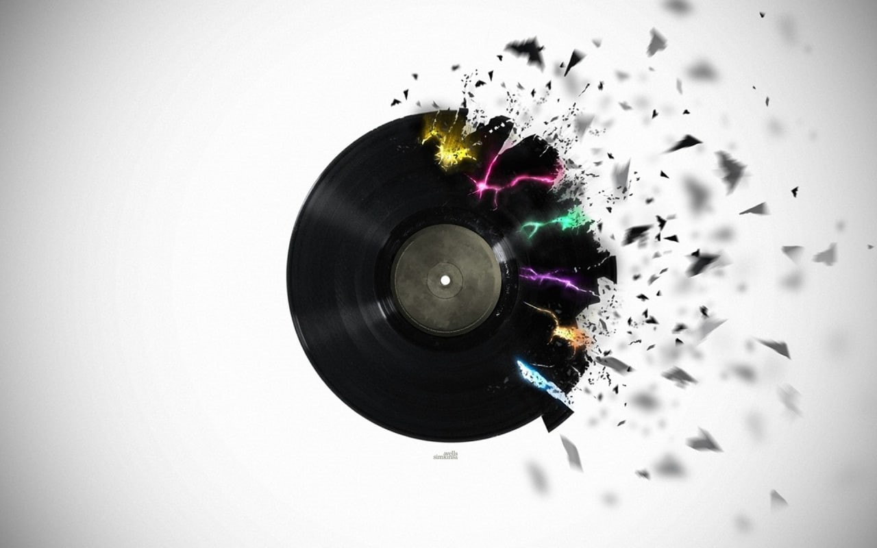 720P, exploding, tunes, music, abstract, white, colors, hd, record, fun, HD Wallpaper