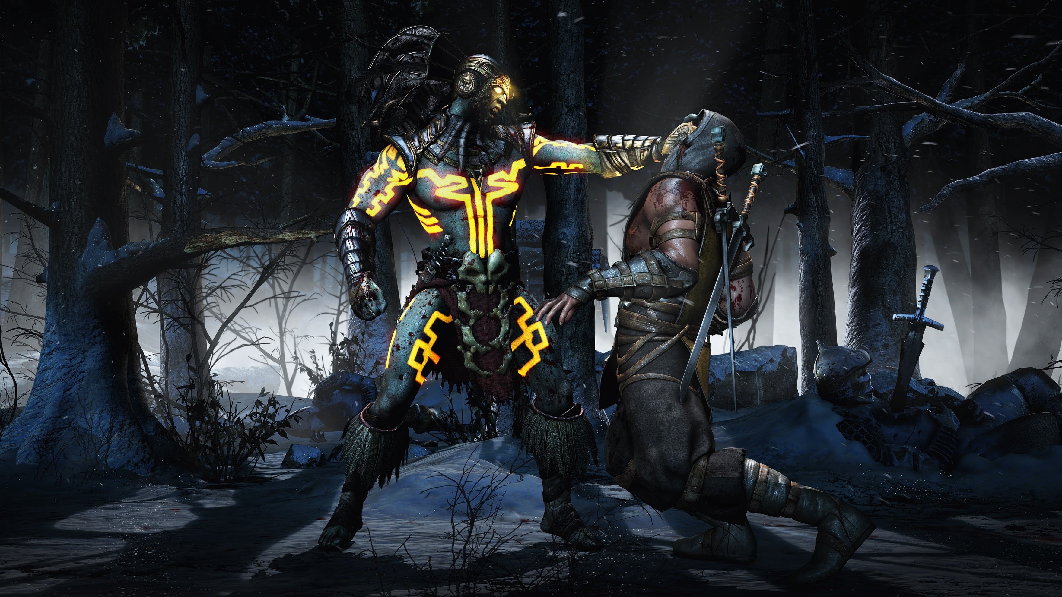  people, spirituality, Scorpion (character), belief, aggression, Mortal Kombat X, nature, 2K, the past, architecture, art and craft, Mortal Kombat, HD Wallpaper