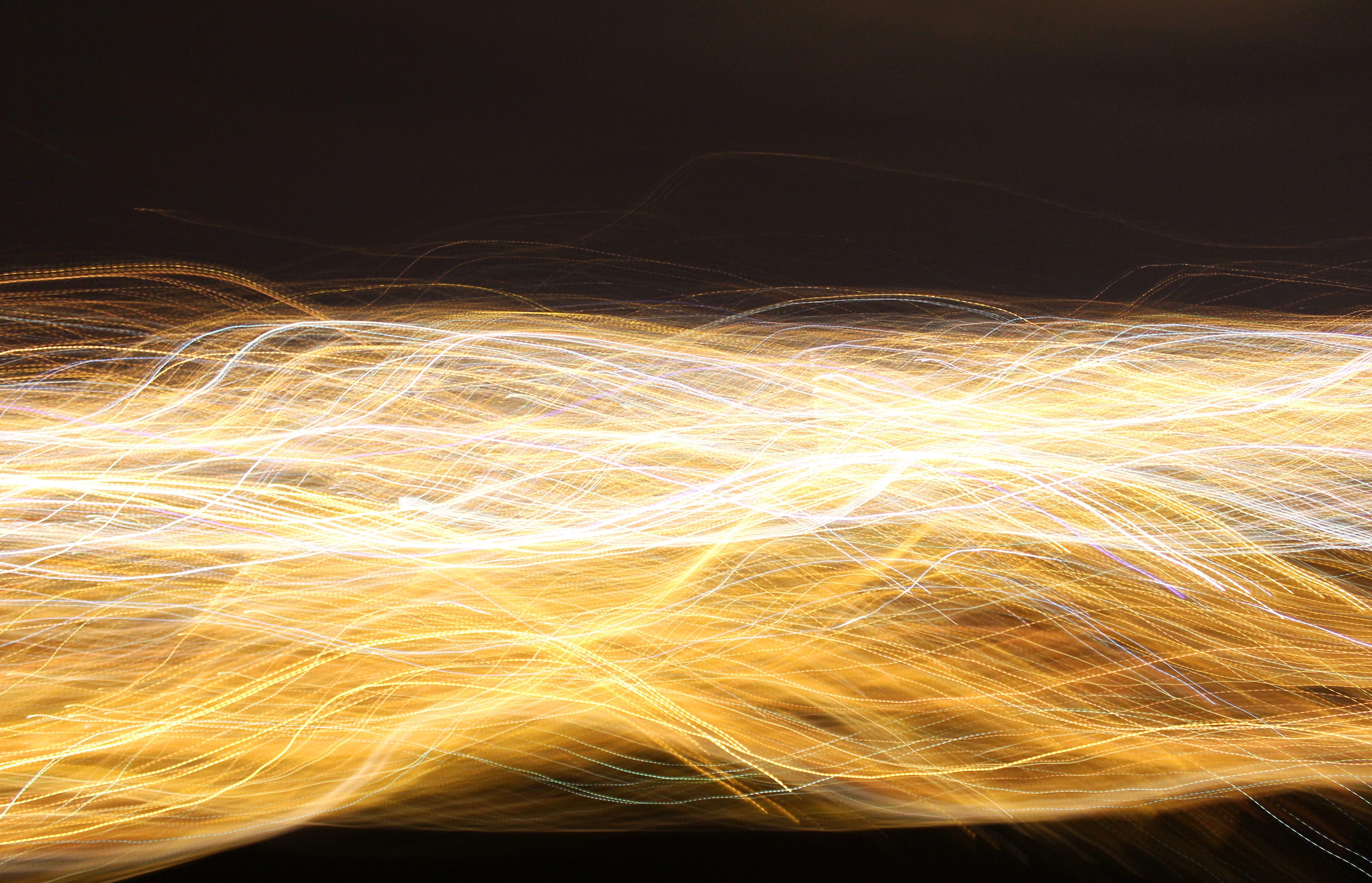technology, time, confusion, creativity, photography, time lapse, blurred motion, light, abstract, motion, no people, gold colored, glowing, illustration, HD Wallpaper