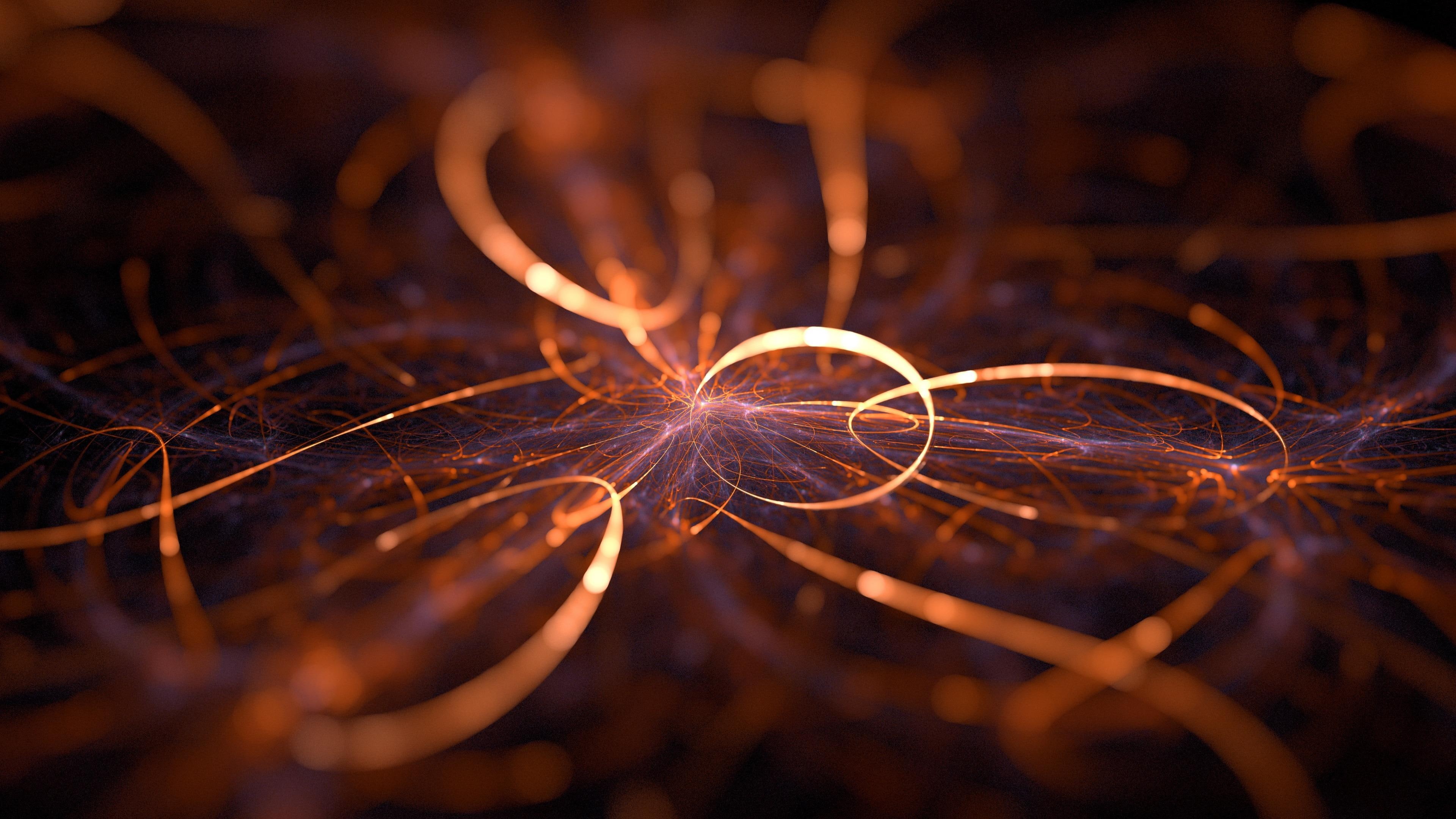 4K, light, fiber, lighting, macro, digital art, artistic, optical fiber, HD Wallpaper