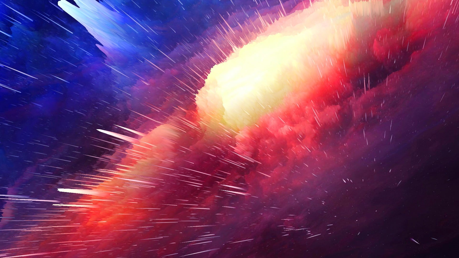 red, illuminated, colorful, exploding, outdoors, multi colored, beauty in nature, meteorite, explosion, close-up, pattern, multicolored, sky, blurred motion, HD Wallpaper
