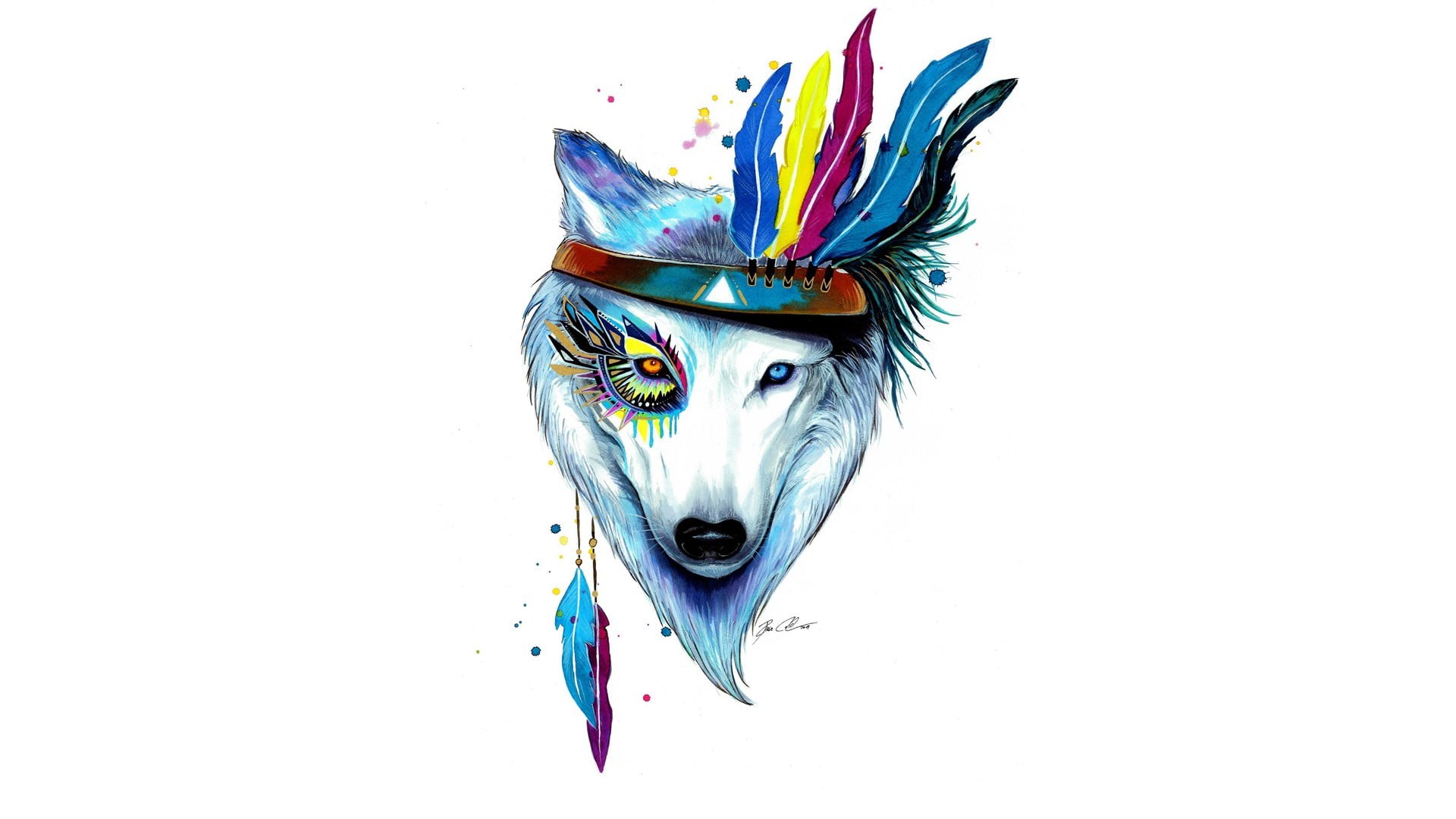 art and craft, headband, representation, wearing, mask - disguise, creativity, disguise, drawing, indoors, craft, studio shot, wolf, pattern, HD Wallpaper