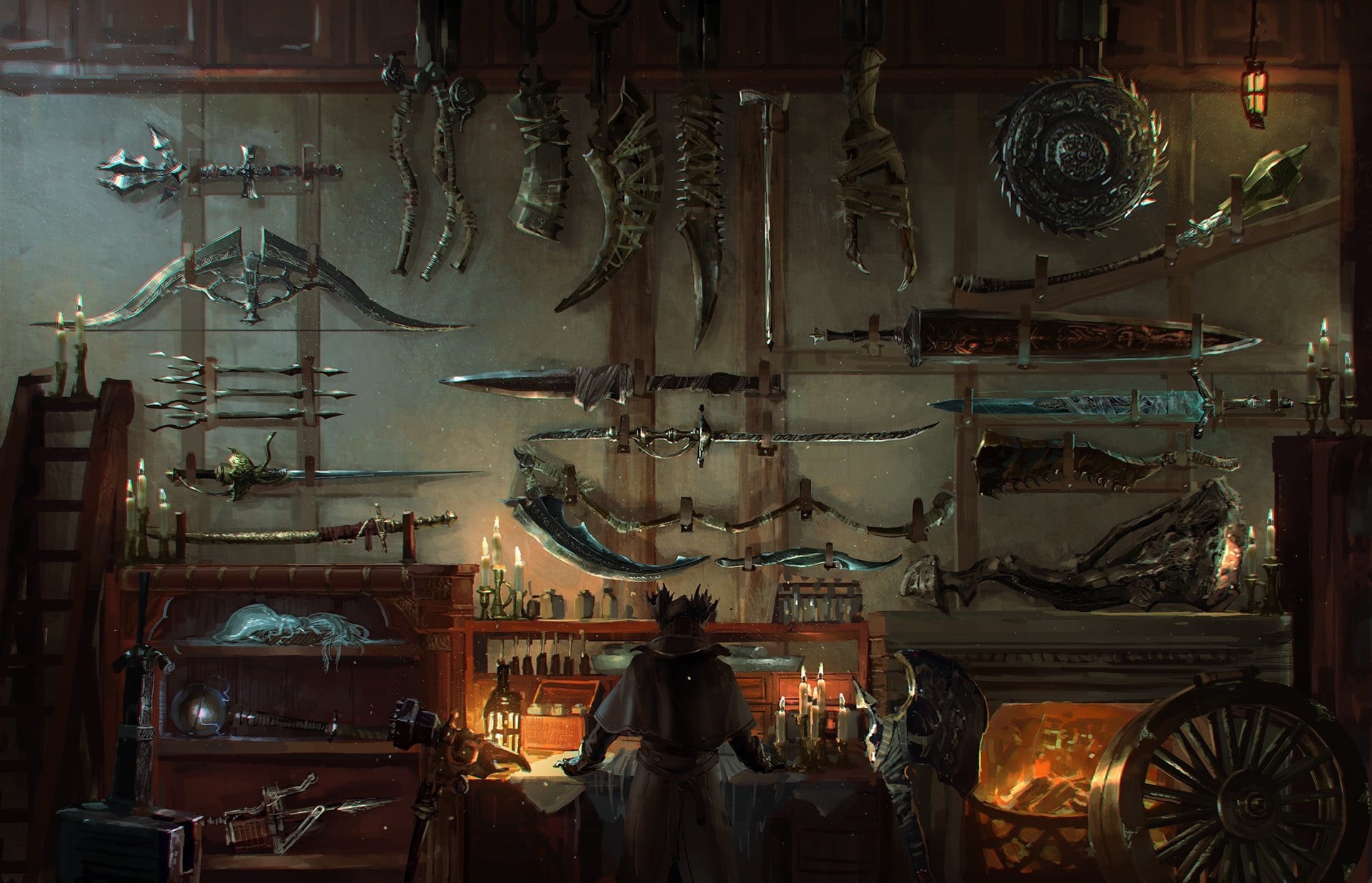 1080P, workshop, weapons, weapon, bloodborne, sword, HD Wallpaper