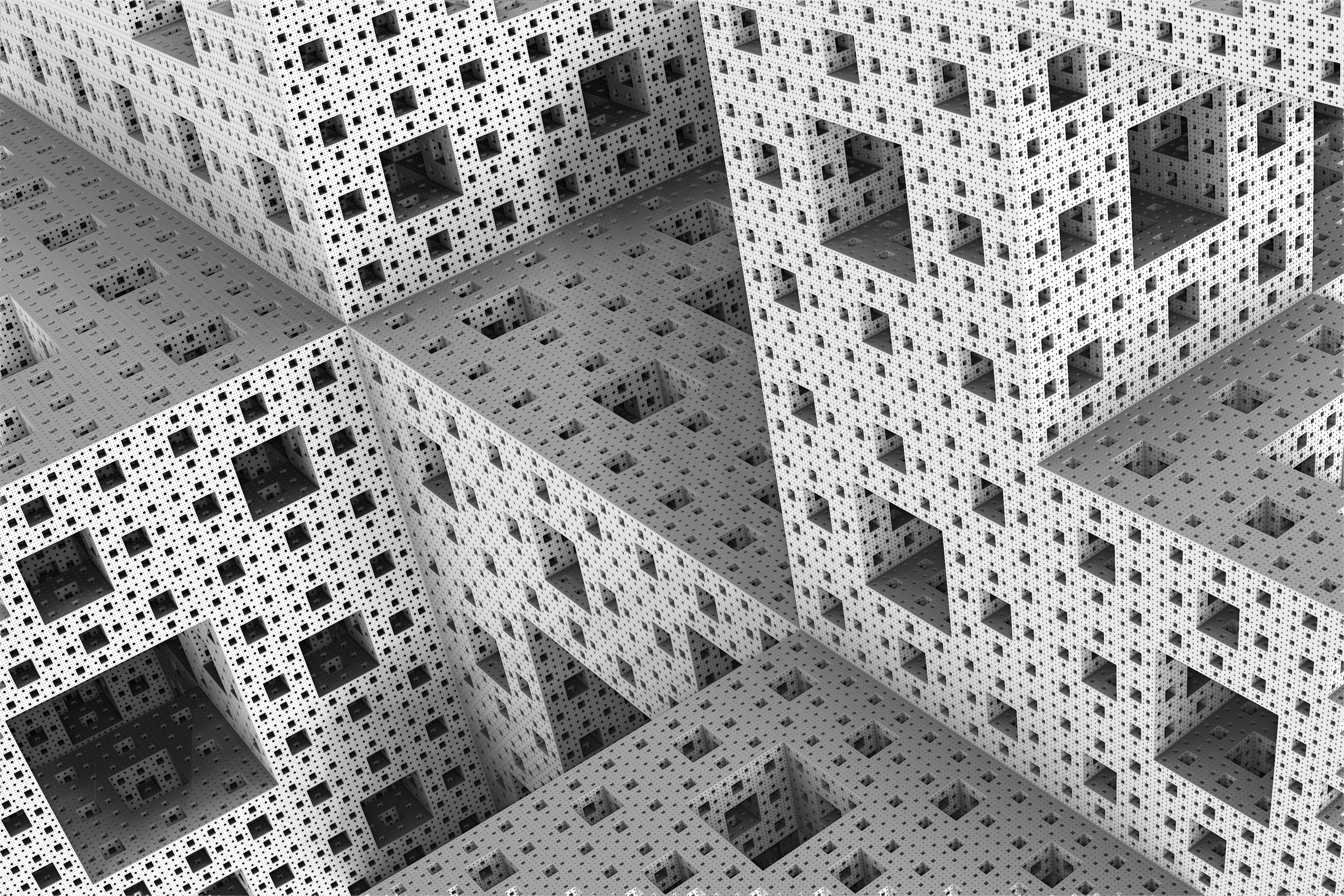 day, no people, built structure, digitally Generated Image, repetition, pattern, abstract, mosaic, wall - building feature, backgrounds, modern, the Menger sponge, HD Wallpaper