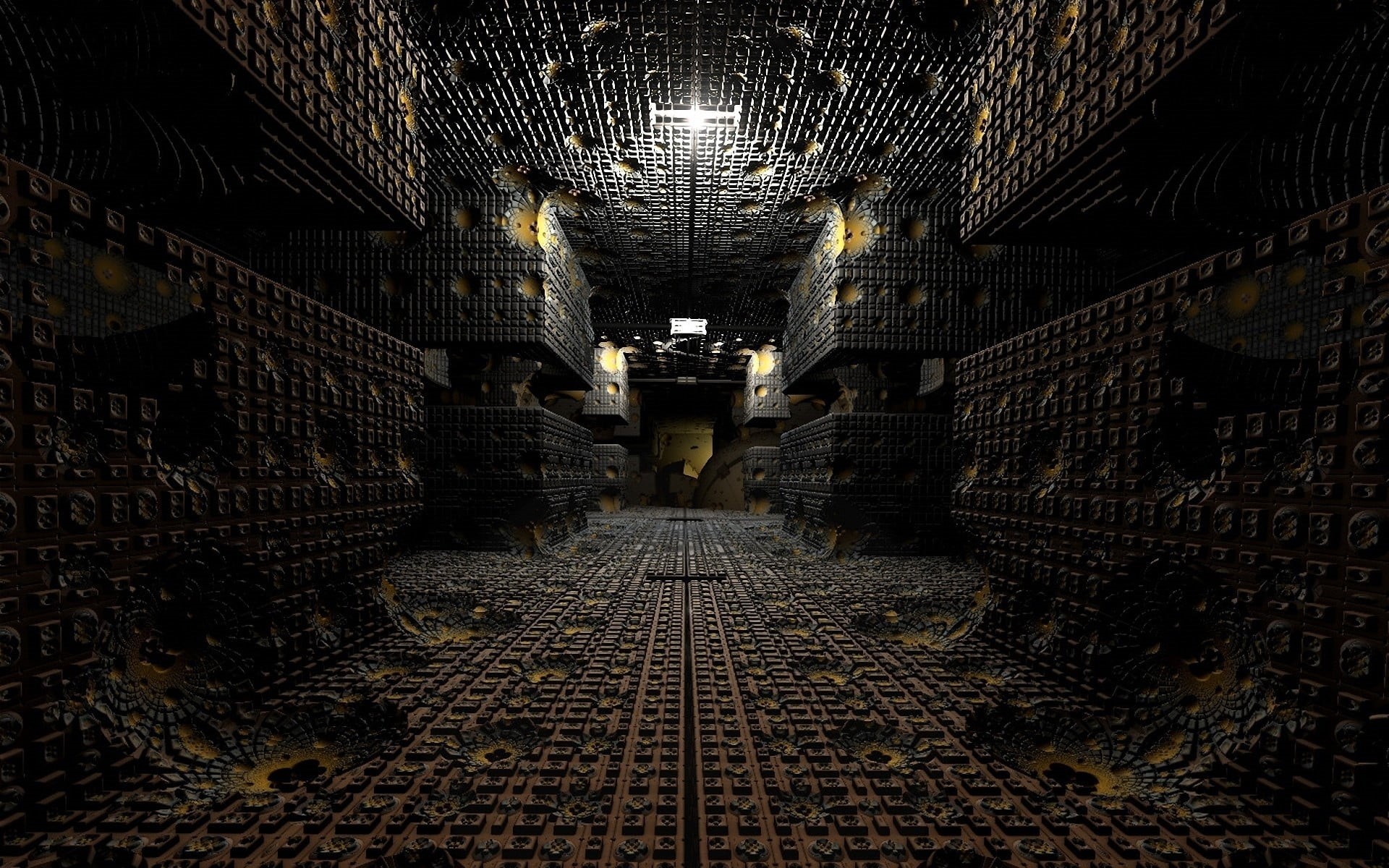 vanishing point, industry, no people, 3D, lighting equipment, wall - building feature, street, wall, the way forward, night, built structure, direction, HD Wallpaper