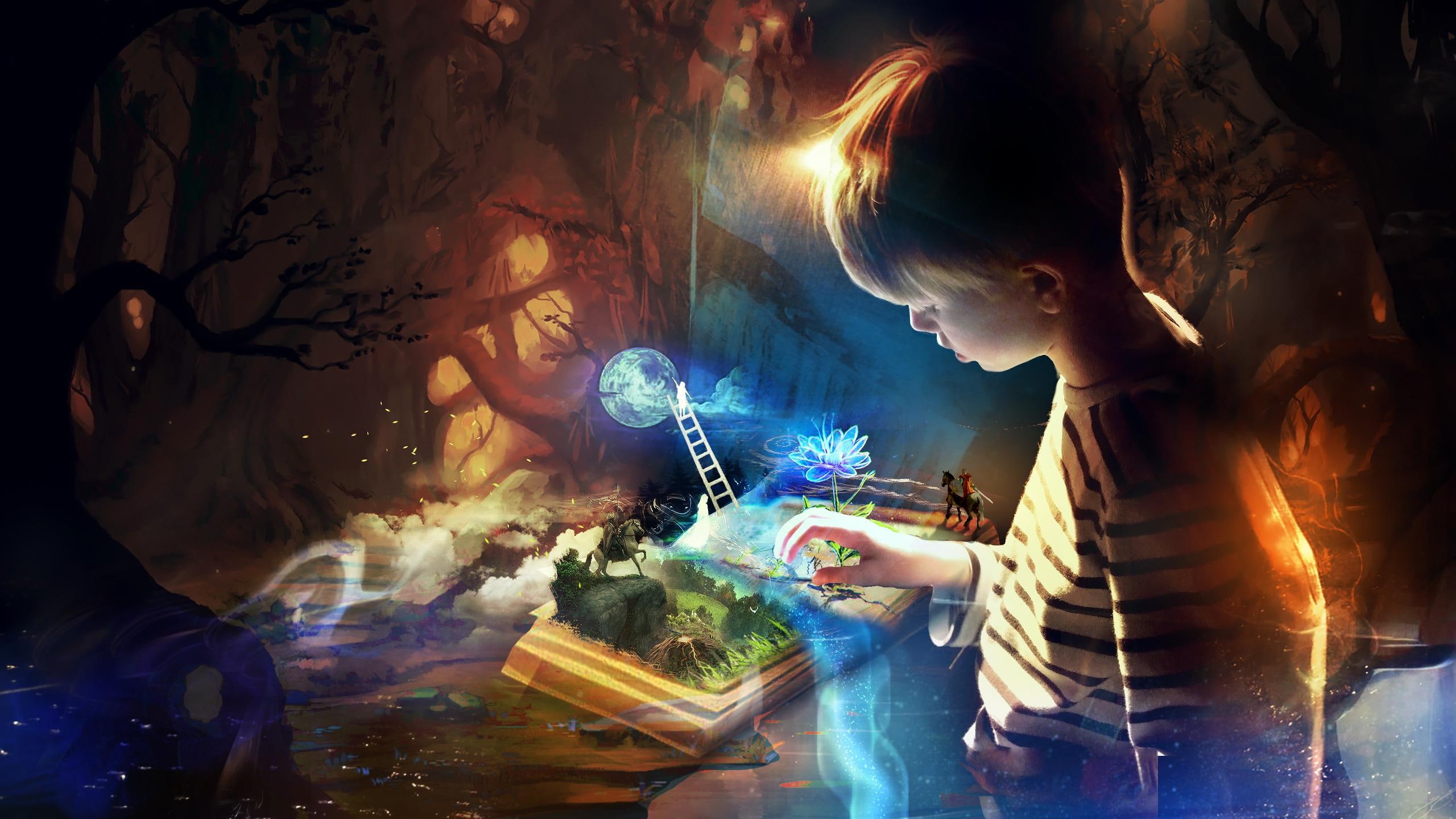 book, imagination, 2K, HD Wallpaper