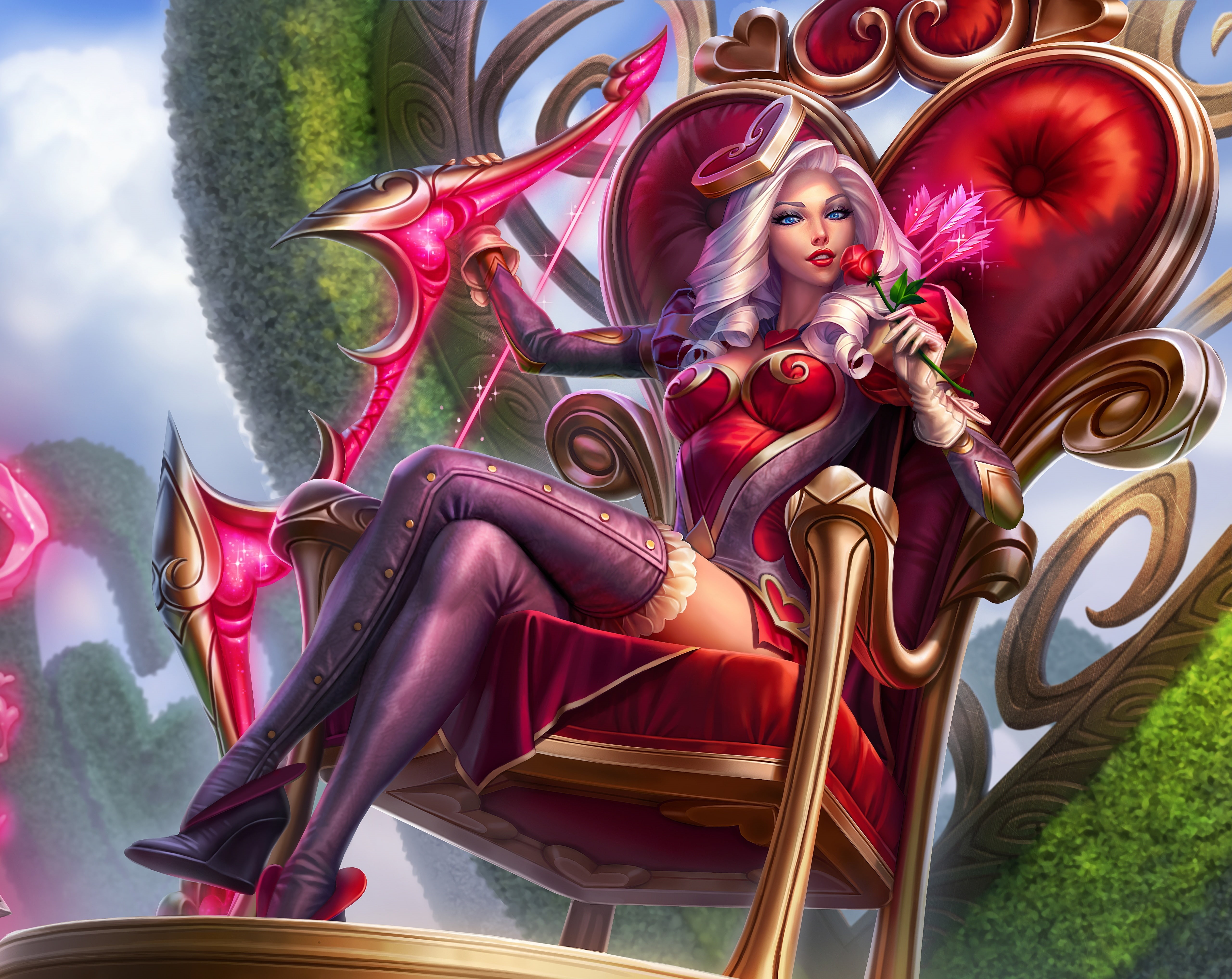 Lady, hd, male likeness, Games, sculpture, Fanart, statue, creativity, champion, architecture, legends, no people, Heartseeker, league, 5K, low angle view, HD Wallpaper