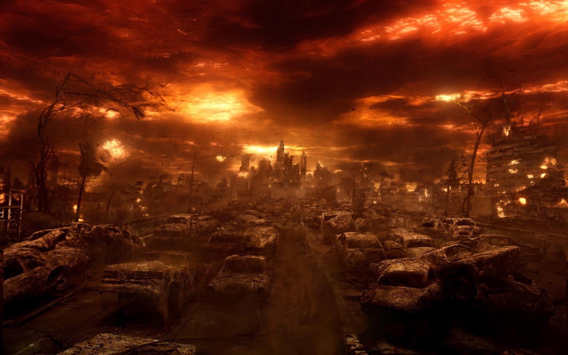 city, 1080P, architecture, nature, movies, ruined, night, building exterior, building, street, residential district, illuminated, sunset, no people, religion, HD Wallpaper