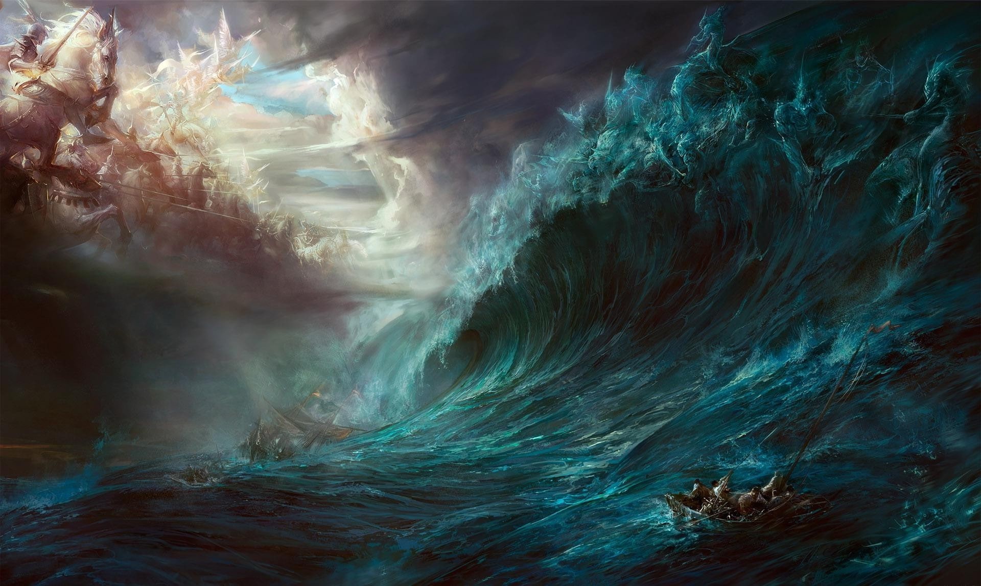 Heaven And Hell, fantasy Art, 1080P, HD Wallpaper
