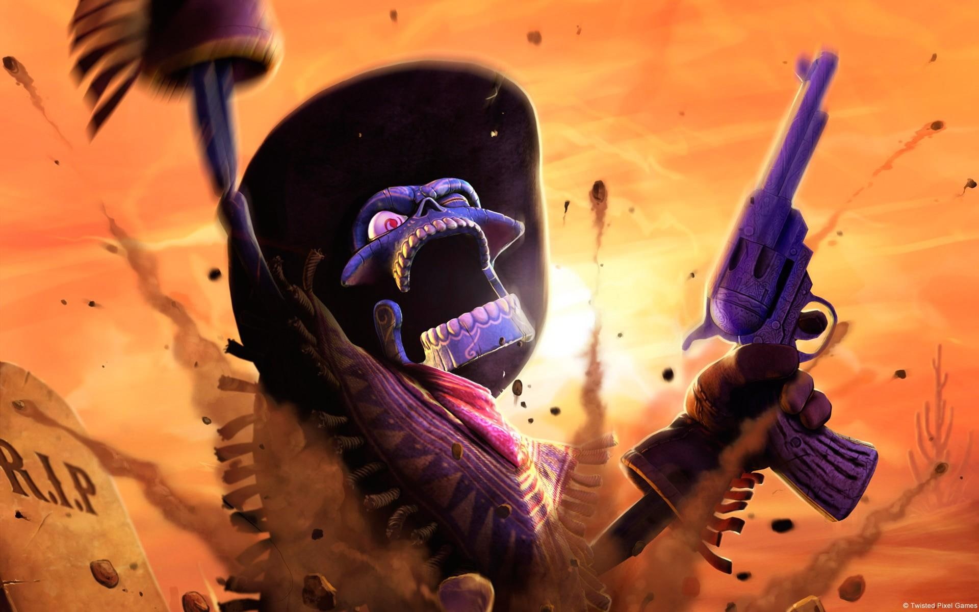 artistic, skeleton, colorful, game, fantasy, hell, 1080P, raisin, 3d and abstract, abstract, HD Wallpaper