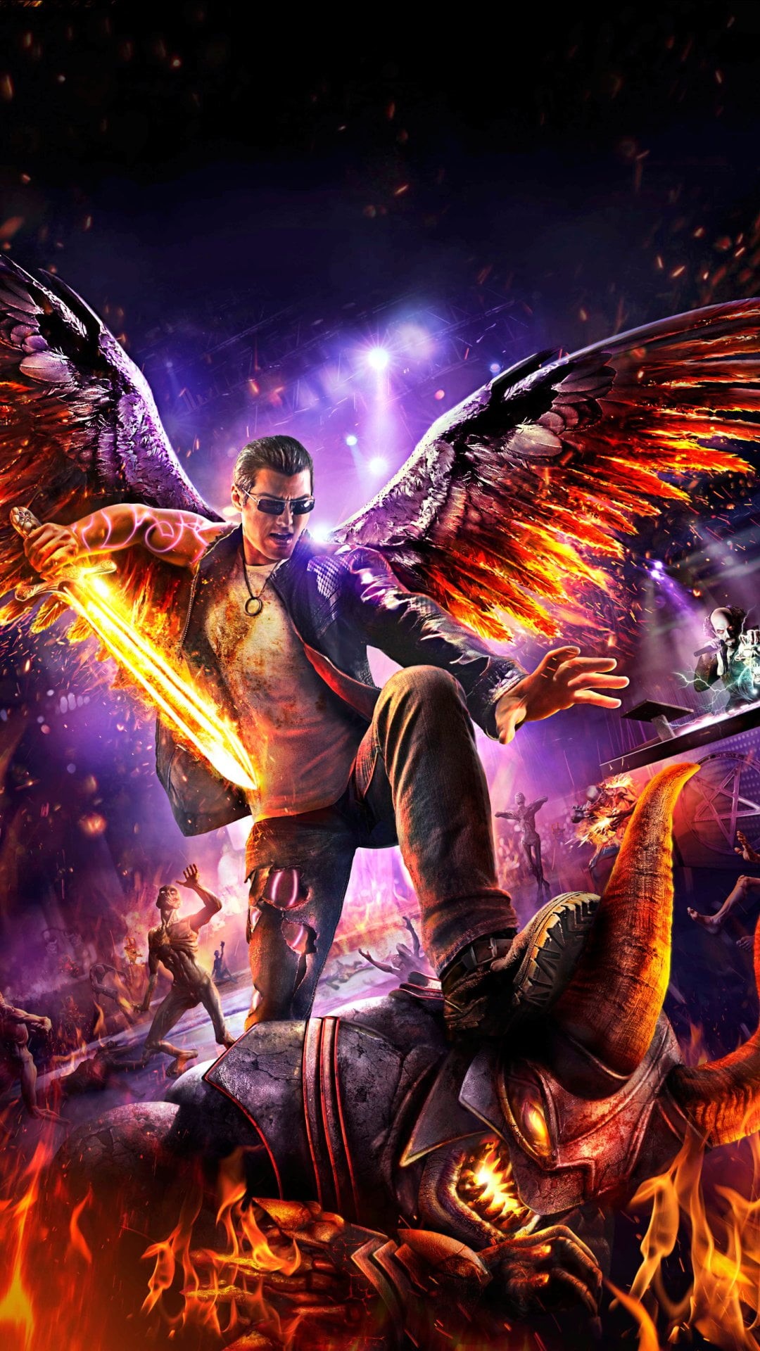 history, fire - natural phenomenon, male, saints row: gat out of hell, warning sign, 1080P, fire, Saints Row, young adult, adult, illustration, one person, Phone HD Wallpaper