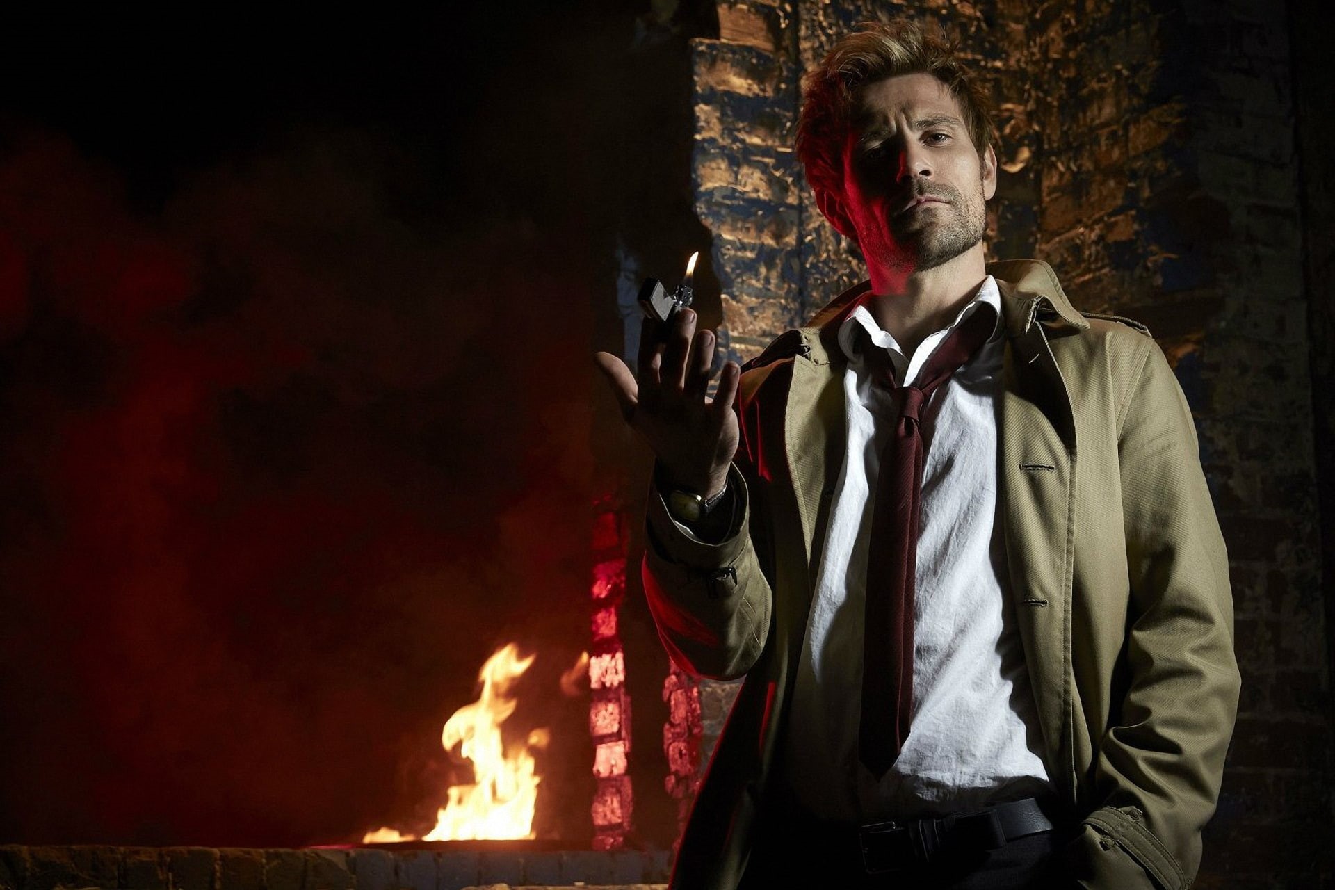 John, Constantine, fire, the series, lighter, street, 1080P, Matt Ryan, HD Wallpaper