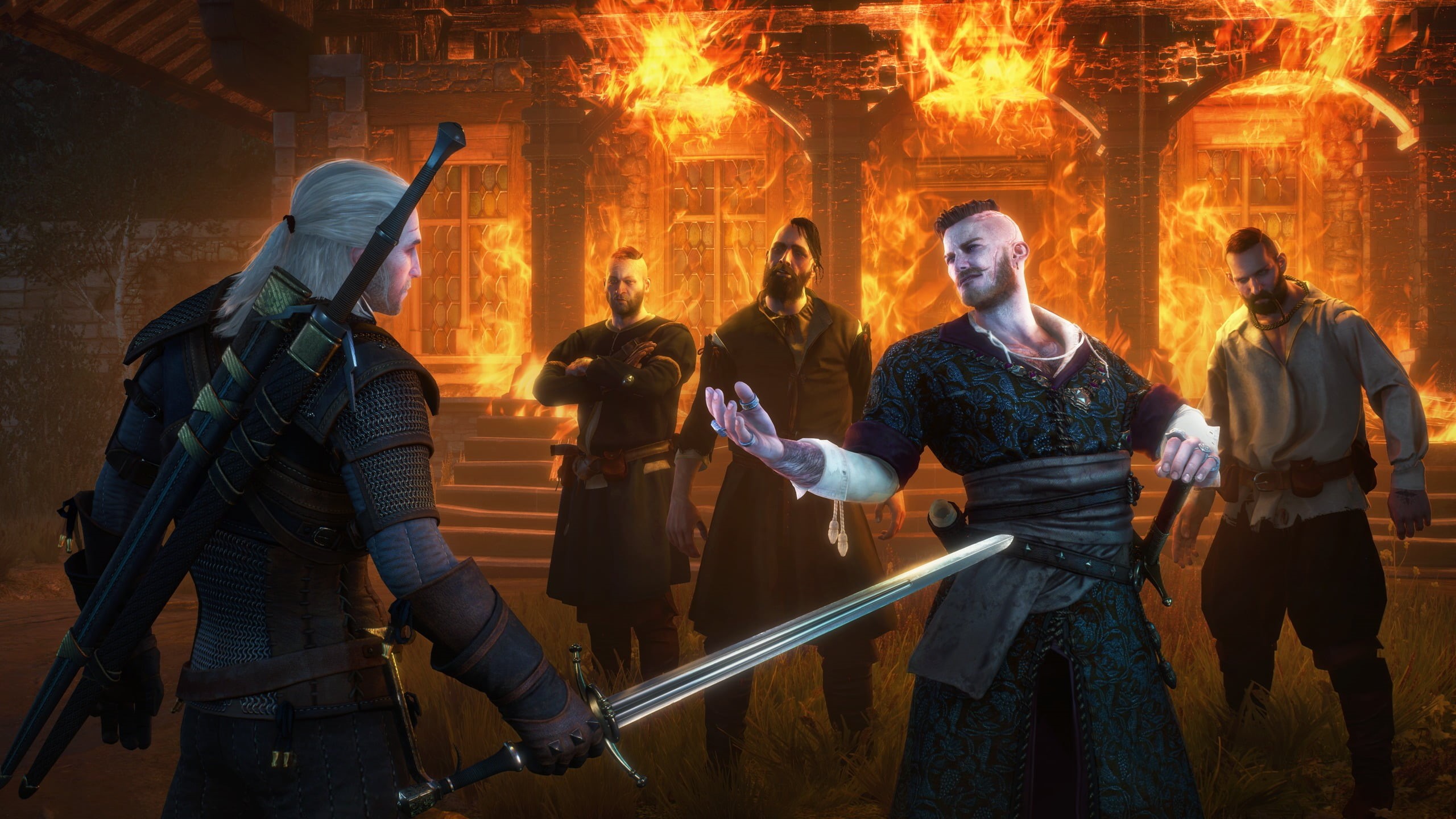 DLC, communication, burning, the past, fire - natural phenomenon, 2K, holding, flame, history, sign, men, real people, The Witcher 3: Wild Hunt, weapon, HD Wallpaper
