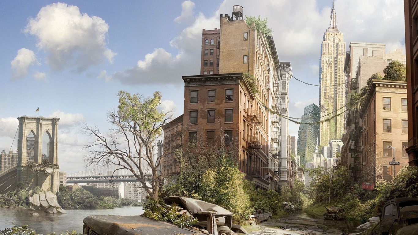 tall - high, abandoned, futuristic, no people, office building exterior, wreck, built structure, nature, history, ruin, city, concrete, building, tree, HD Wallpaper