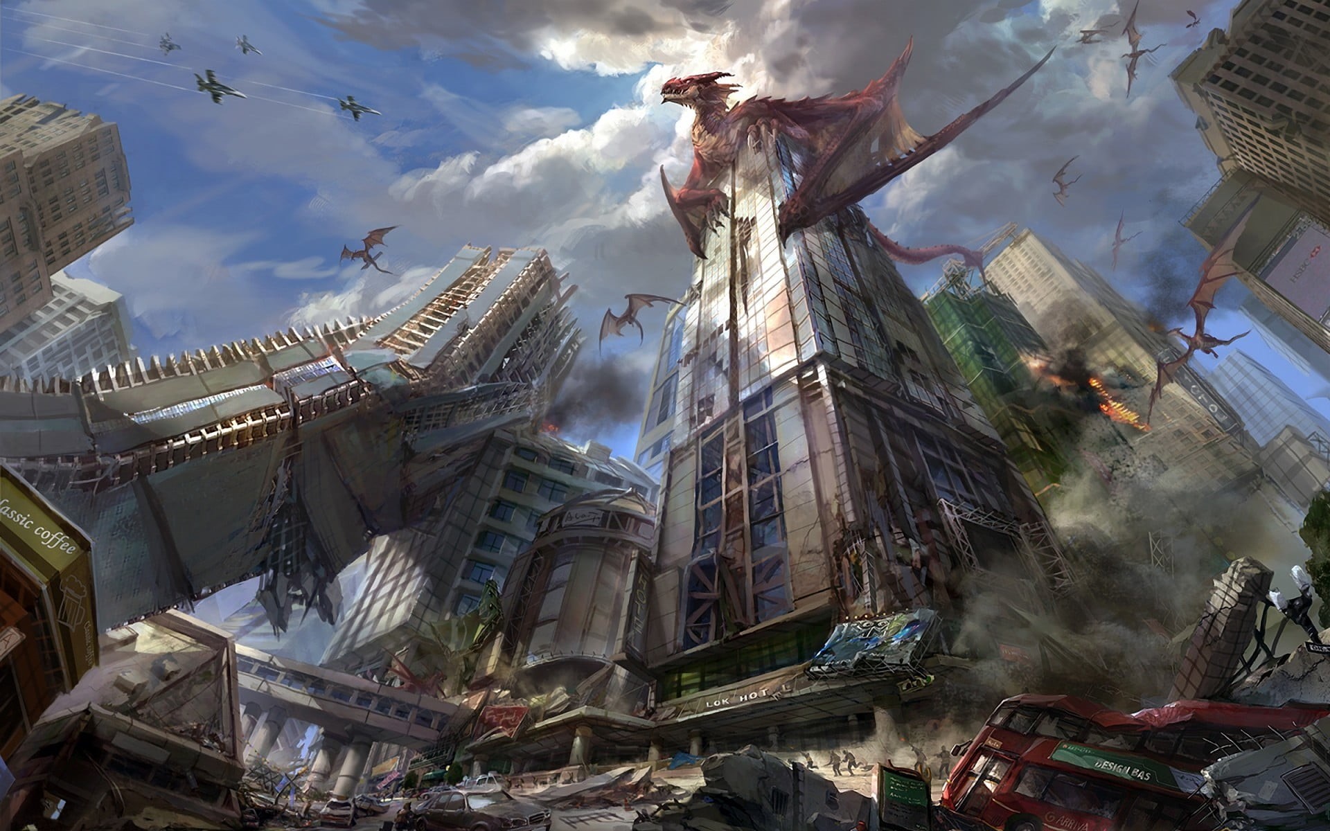 demolished, city, architecture, belief, dragon, spirituality, industry, built structure, nature, place of worship, cloud - sky, building exterior, apartment, HD Wallpaper