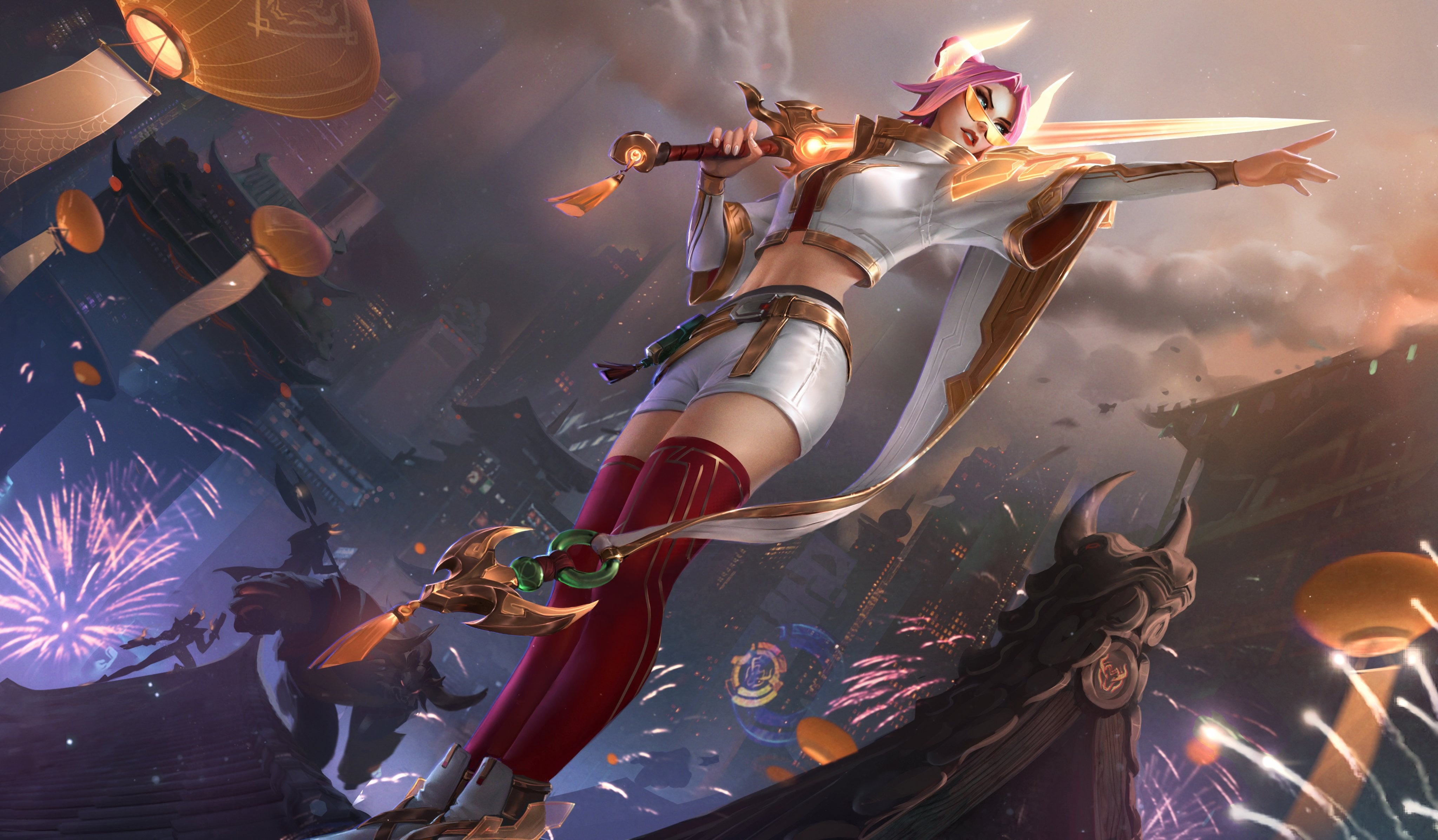 4K, League of Legends, Lunar Beast (Event), Fiora (League of Legends), HD Wallpaper