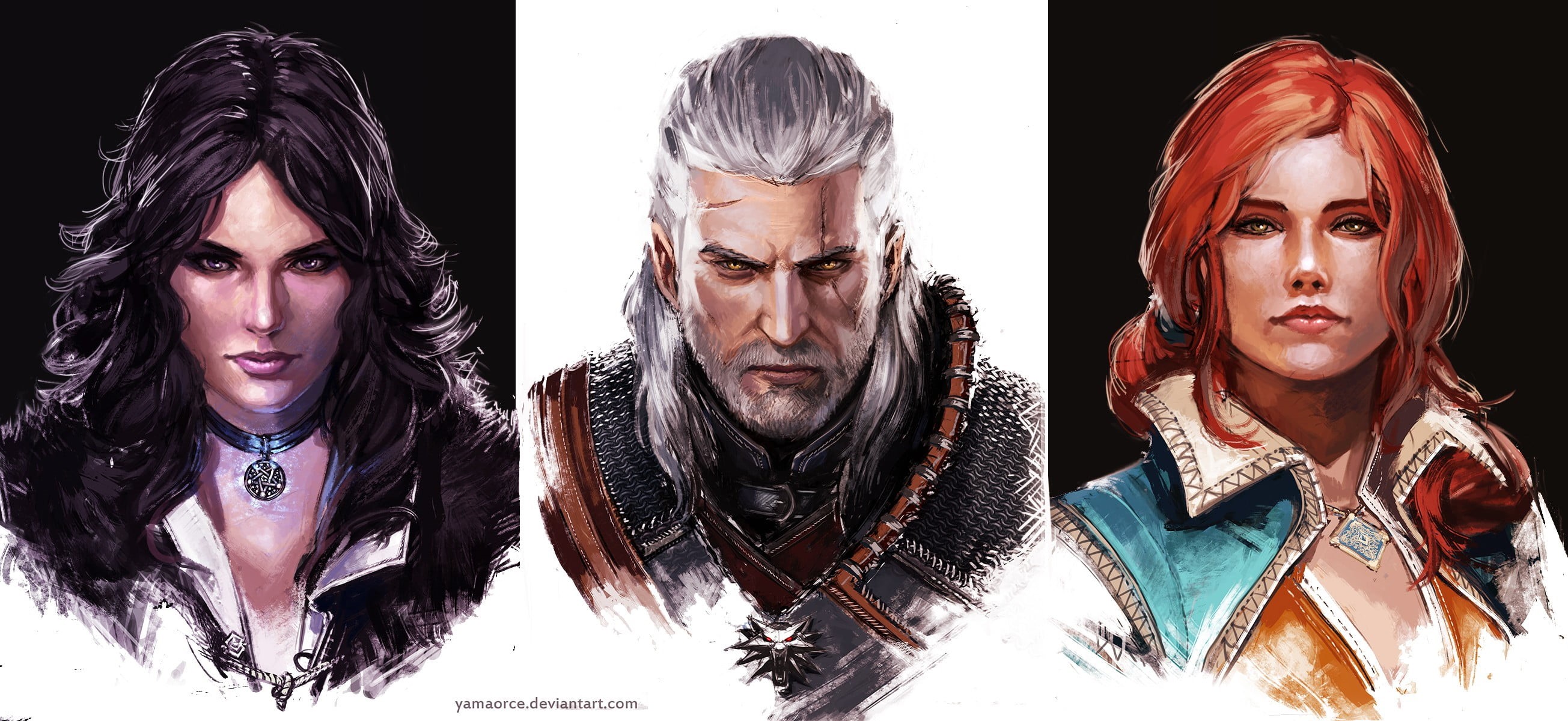 human face, hunt, black background, video games, young adult, looking at camera, portrait, characters, front view, studio shot, Triss Merigold, young women, HD Wallpaper
