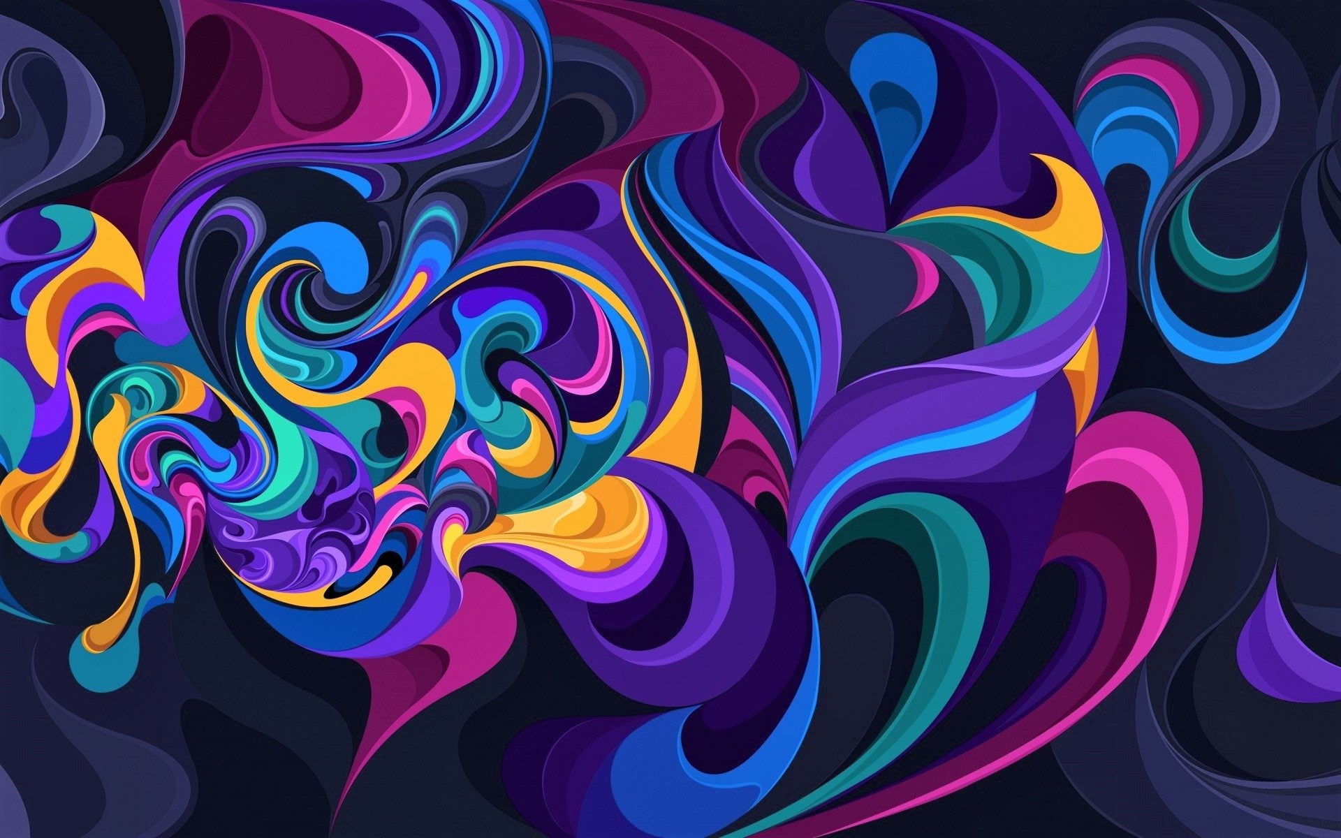 Colorful, 1080P, Colors, Abstract, Swirl, HD Wallpaper
