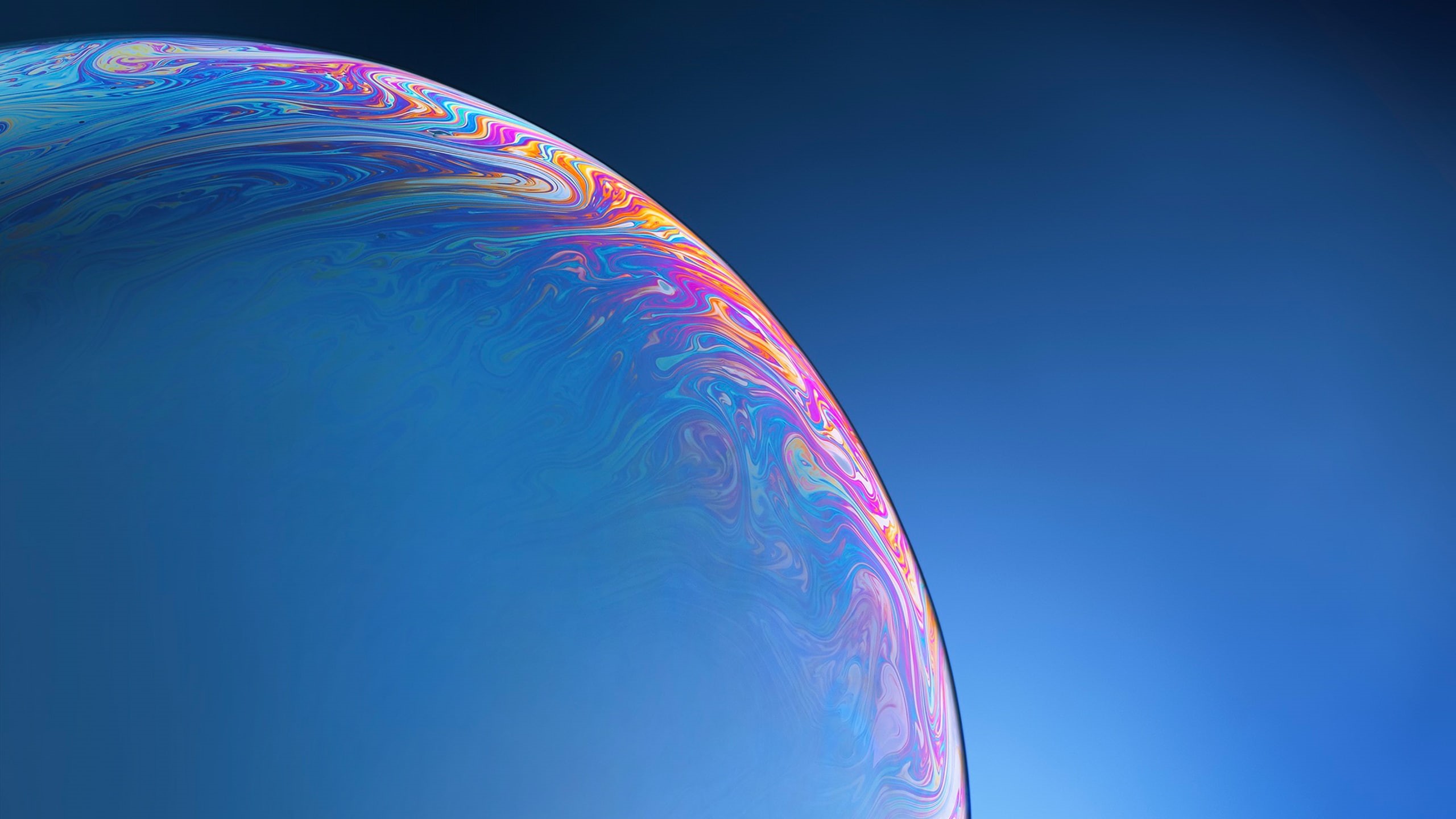 rainbow, nature, motion, curve, sky, copy space, multi colored, abstract, Bubble, backgrounds, Blue, iPhone, no people, 2K, tranquility, science, xr, pink color, HD Wallpaper