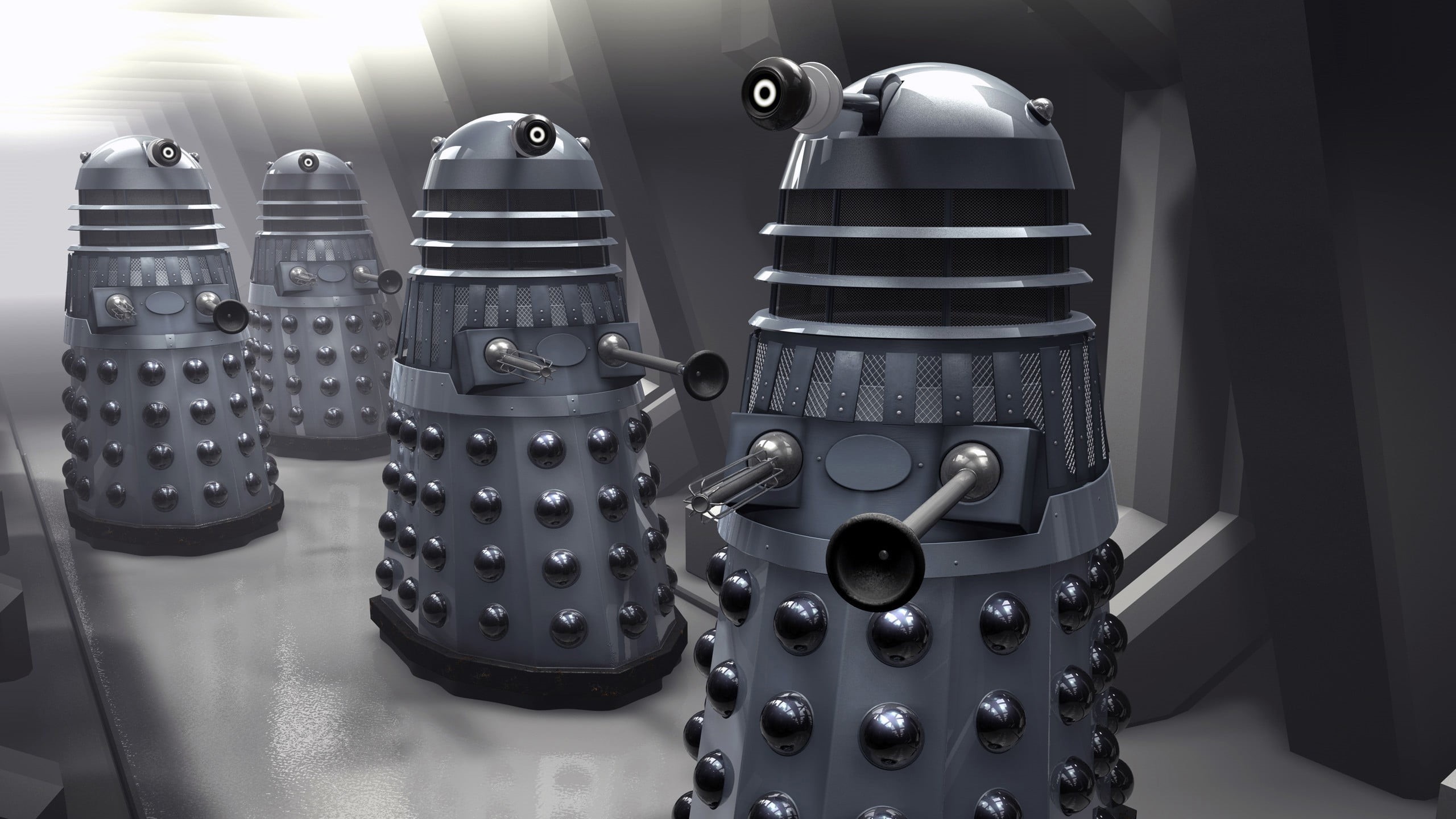choice, variation, Daleks, Doctor Who, silver colored, steel, sport, weights, indoors, no people, illustration, metal, studio shot, The Doctor, still life, HD Wallpaper