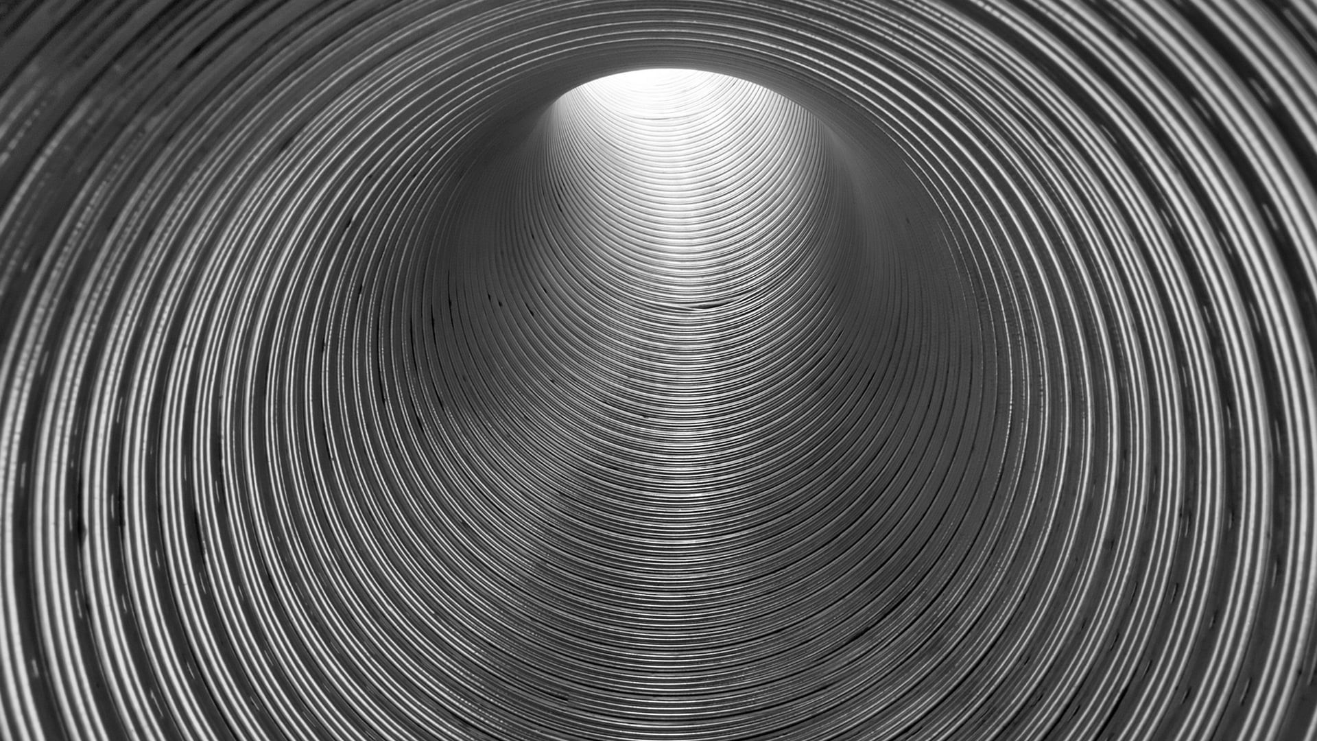 swirl, backgrounds, full frame, architecture, fractal, abstraction, lines, steel, design, circle, curve, effect, indoors, wave, close-up, render, motion, HD Wallpaper