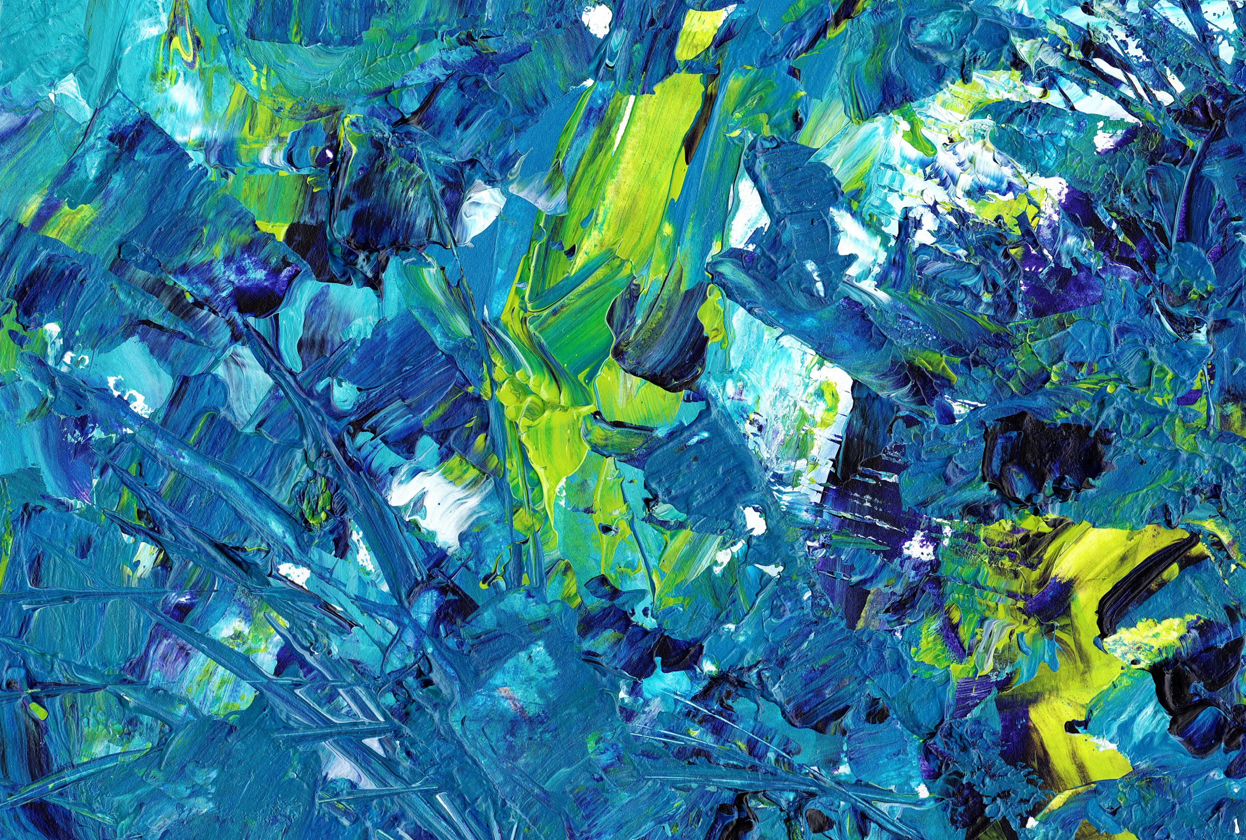 acrylic paint, blue, art and craft, textured effect, creative, texture, artist paints, painter, close-up, vibrant color, mixture, painted, pattern, embroidery, HD Wallpaper