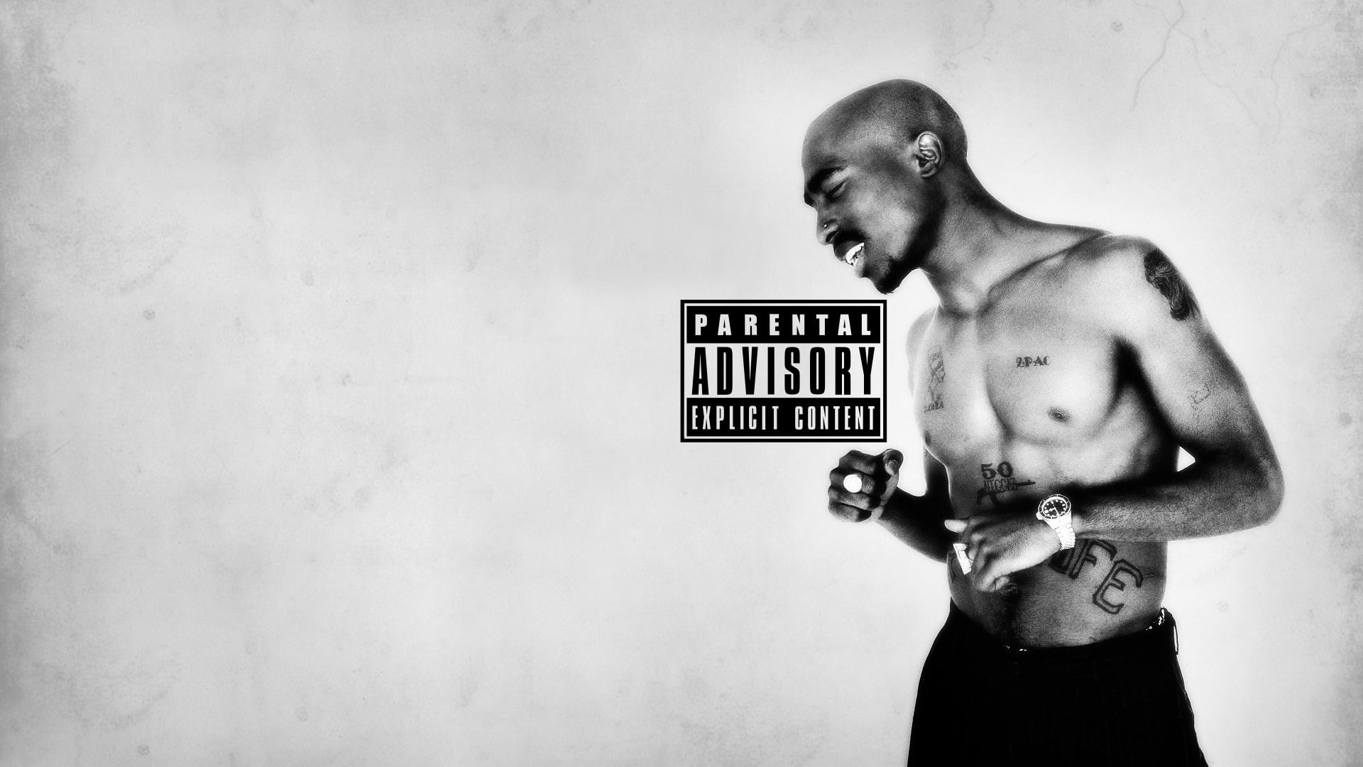 technology, 1080P, profile view, sign, indoors, studio shot, waist up, standing, young adult, men, shirtless, holding, adult, copy space, makaveli men 2pac, HD Wallpaper