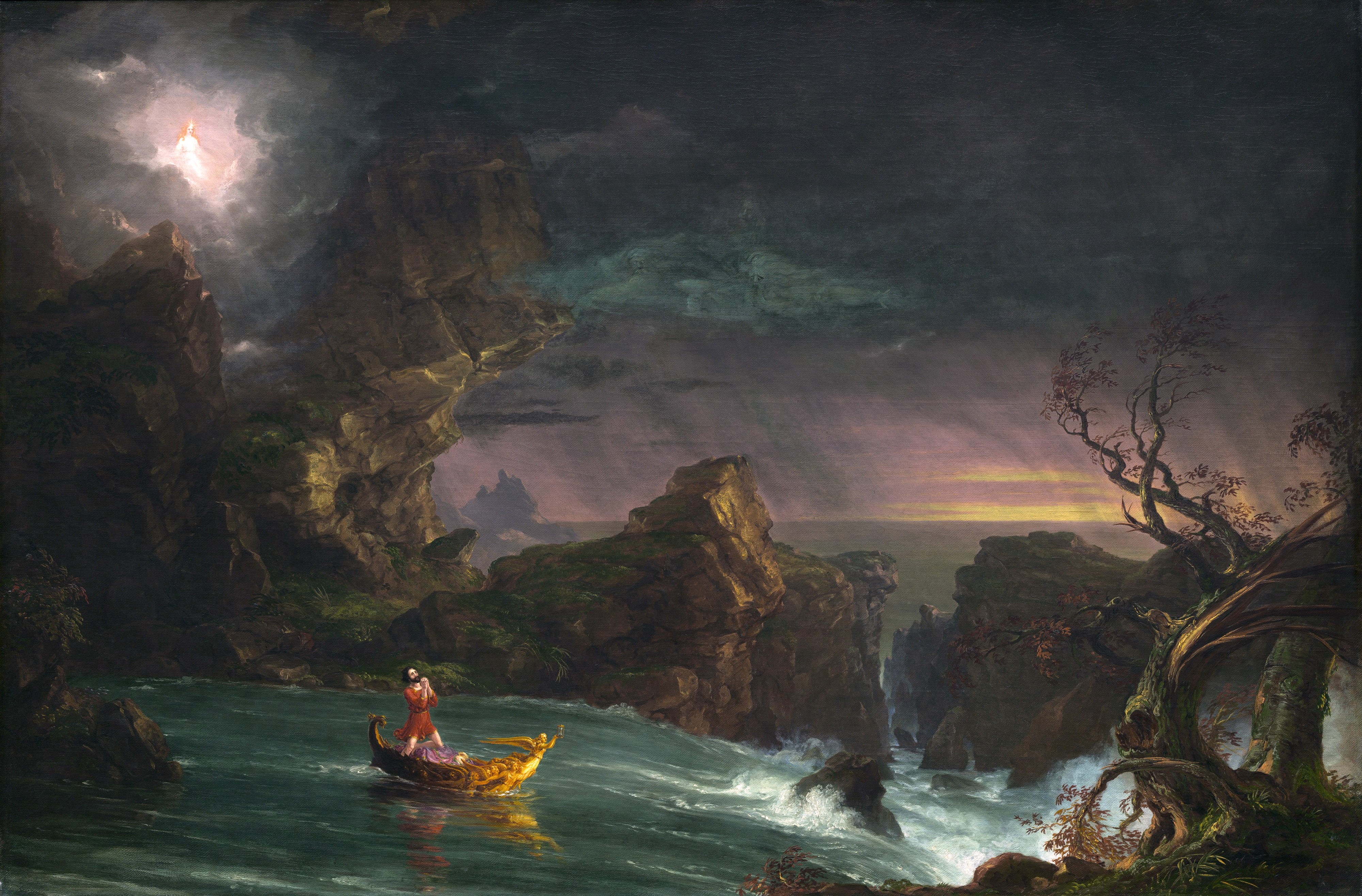 The Voyage of Life: Manhood, classic art, 4K, Thomas Cole, The Voyage of Life, painting, HD Wallpaper