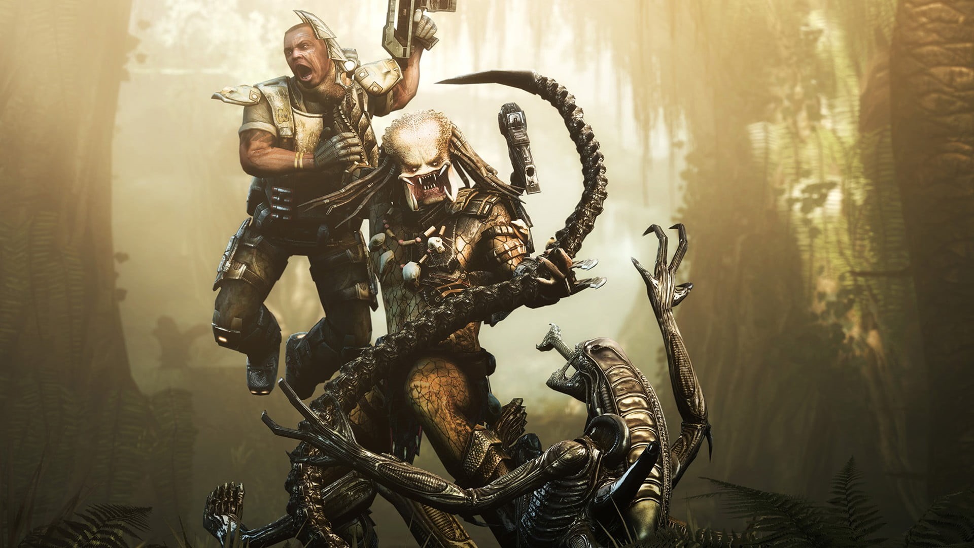 macho, adult, weapon, 1080P, standing, Predator (movie), people, government, holding, Alien (movie), Alien vs. Predator, young adult, males, confidence, HD Wallpaper