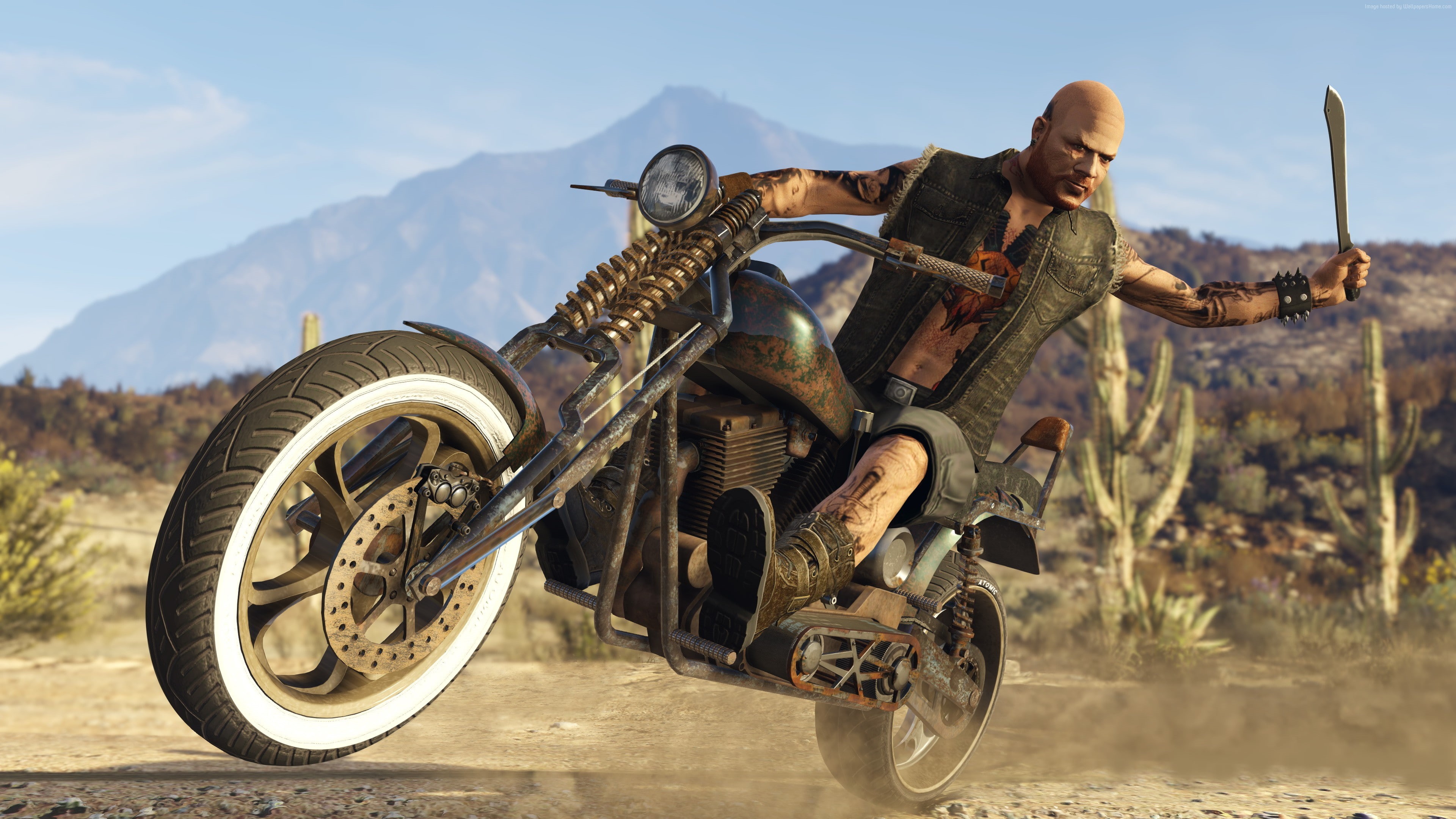 GTA Online: Bikers, best games, 4K, gta, gta 5, HD Wallpaper