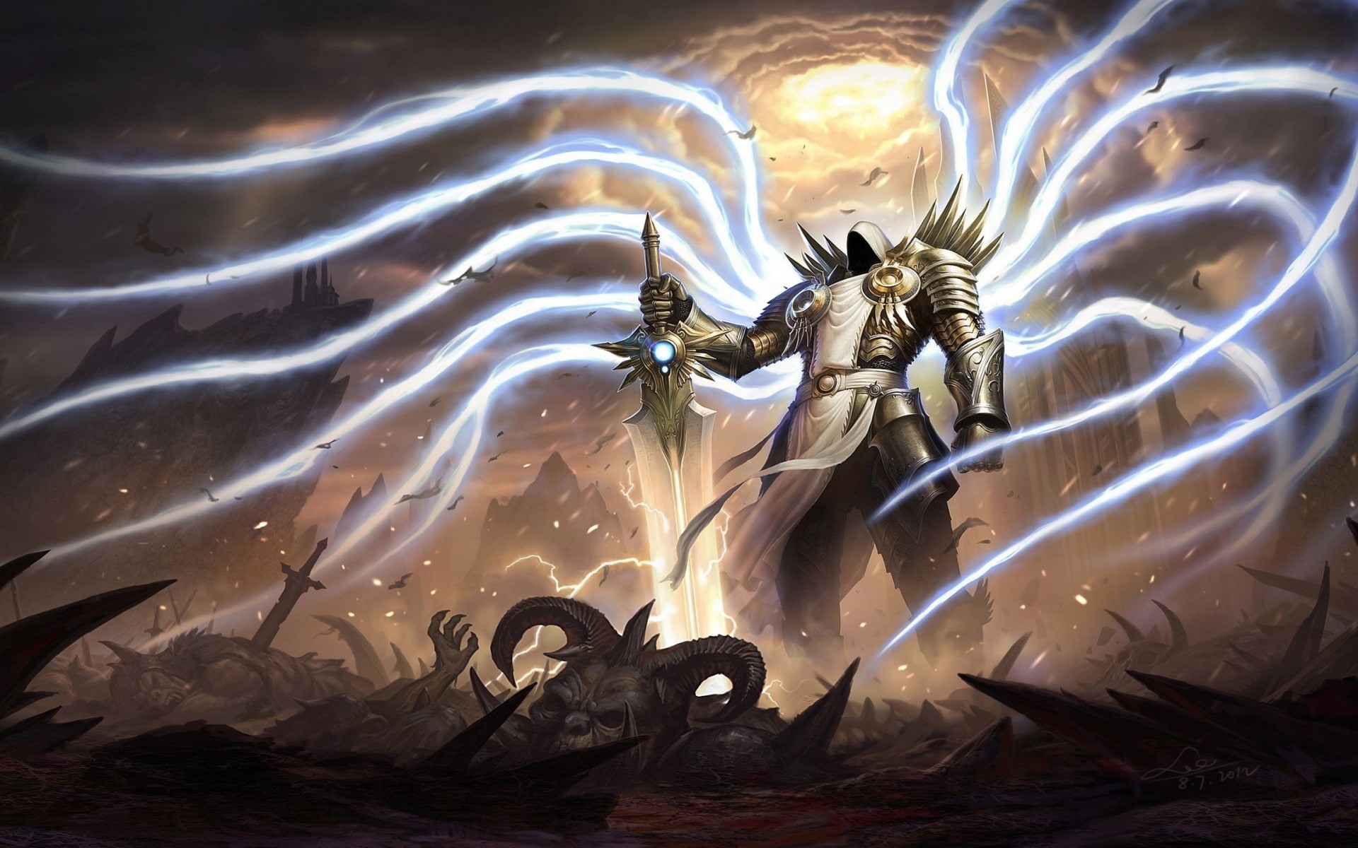tyrael, diablo, games, 1080P, game, HD Wallpaper