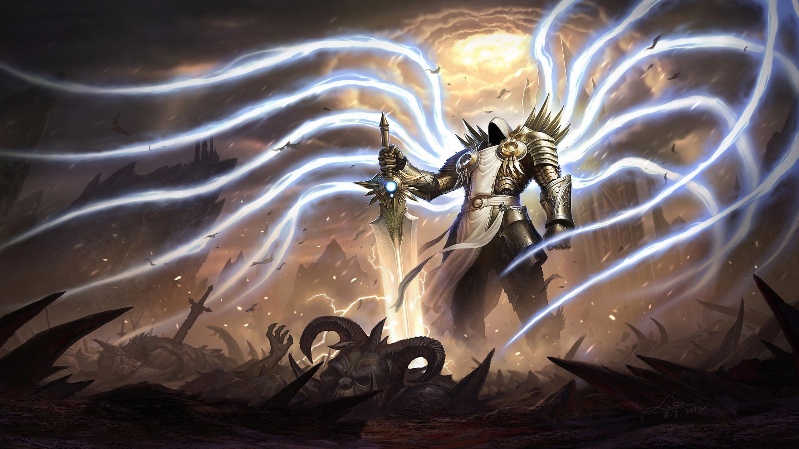 2K, Diablo III, Diablo, Diablo 3: Reaper of Souls, fantasy art, Tyrael, digital art, video games, HD Wallpaper