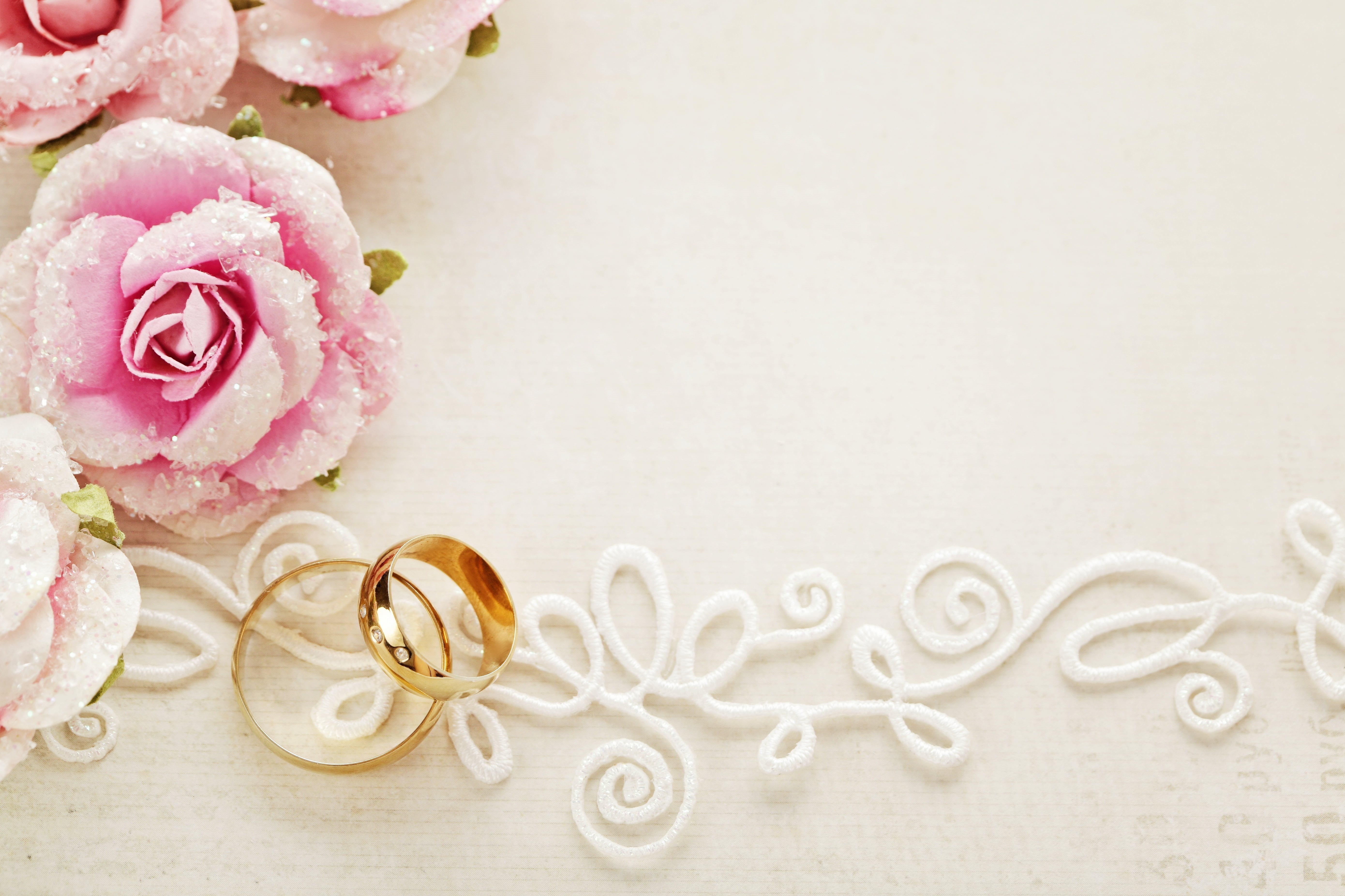 cake, jewelry, freshness, bouquet, gift, nature, sweet food, food and drink, food, romance, close-up, colored, wedding, pigeons, wedding cake, wedding rings, HD Wallpaper