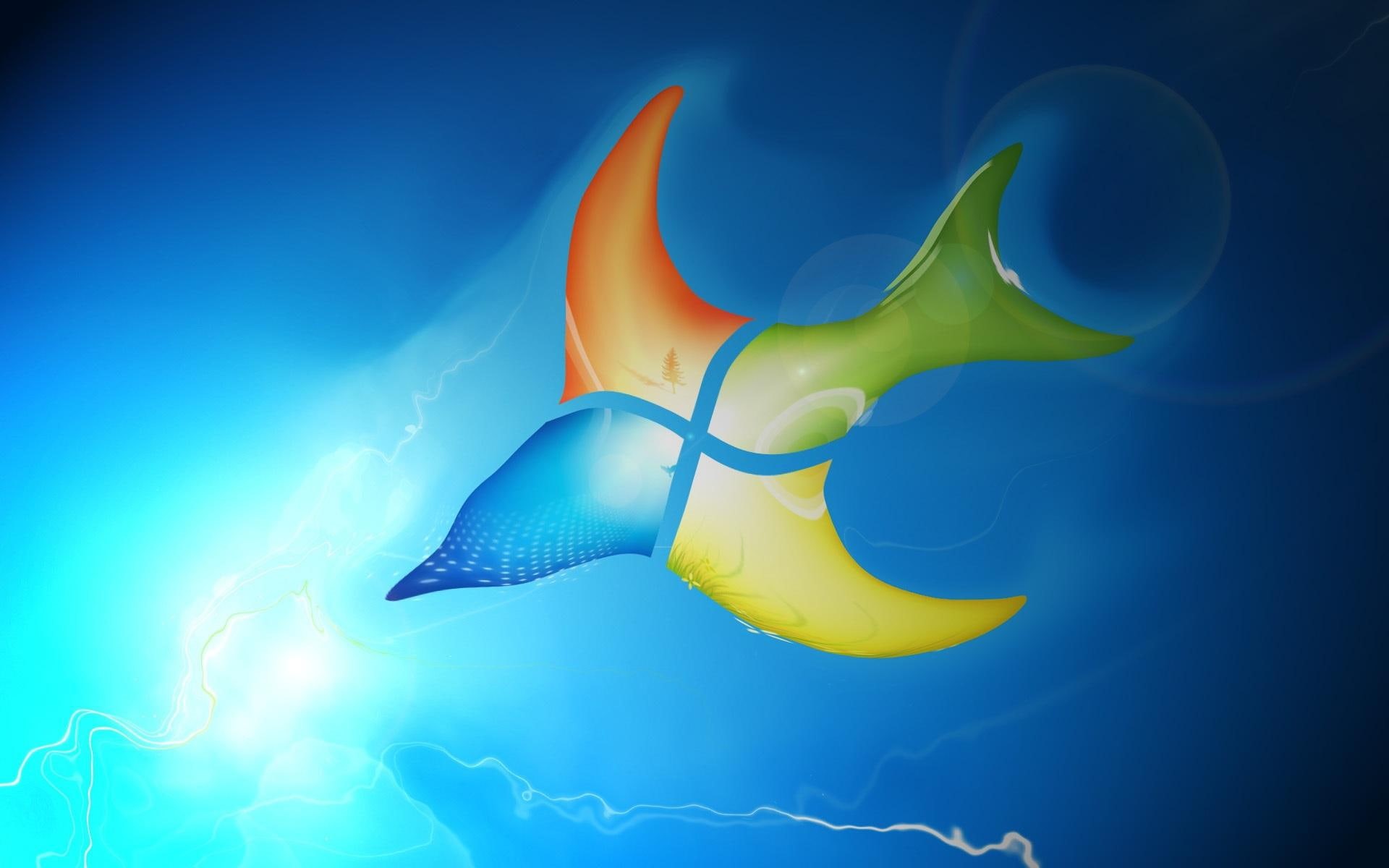 computers, shaped, illustration, 1080P, windows, dove, logo, bird, 1920x1200, HD Wallpaper