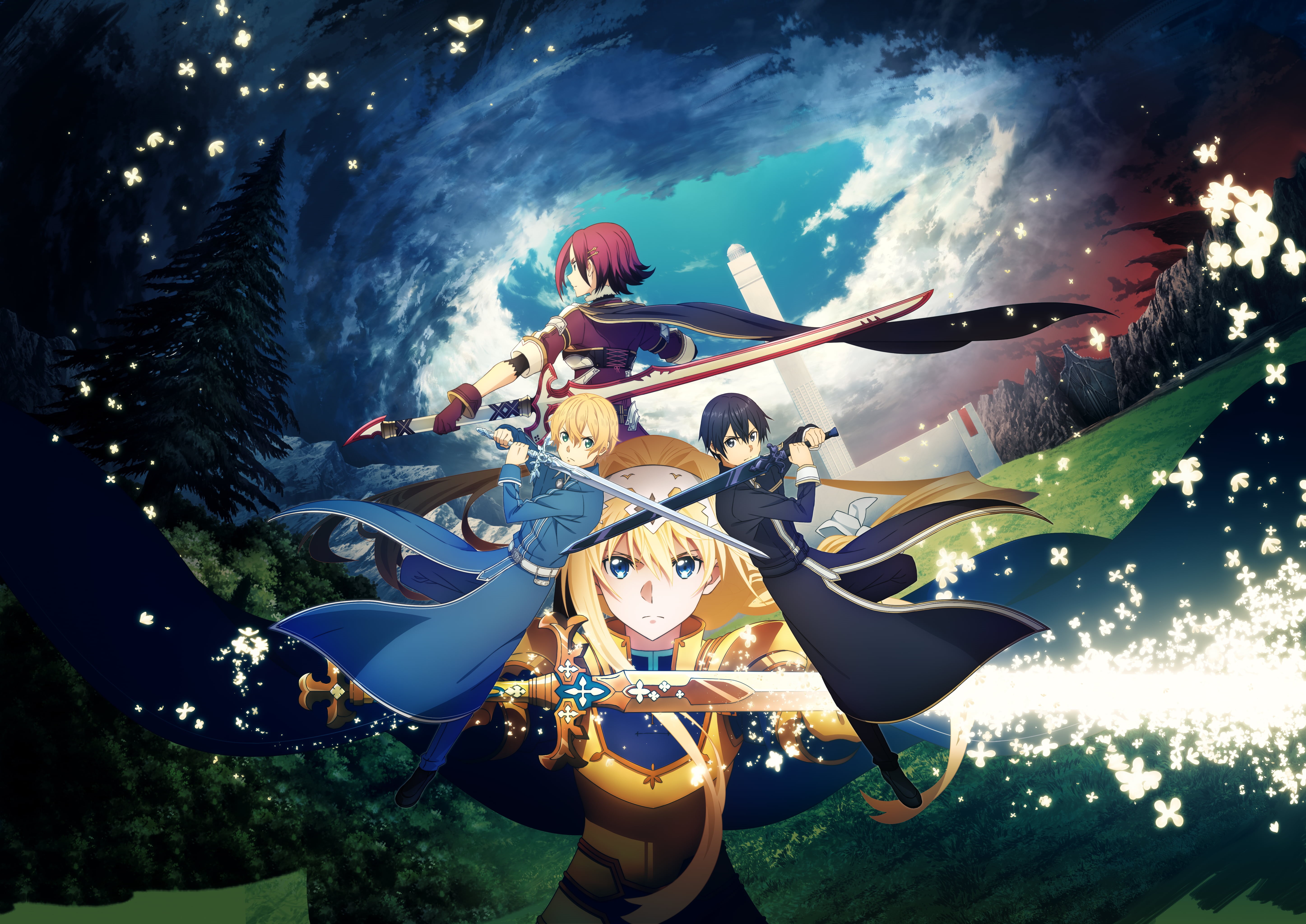 Alice Zuberg, Sword Art Online: Alicization Lycoris, Kirito (Sword Art Online), 5K, Medina Ortinanos, Video Game, Eugeo (Sword Art Online), Kazuto Kirigaya, HD Wallpaper