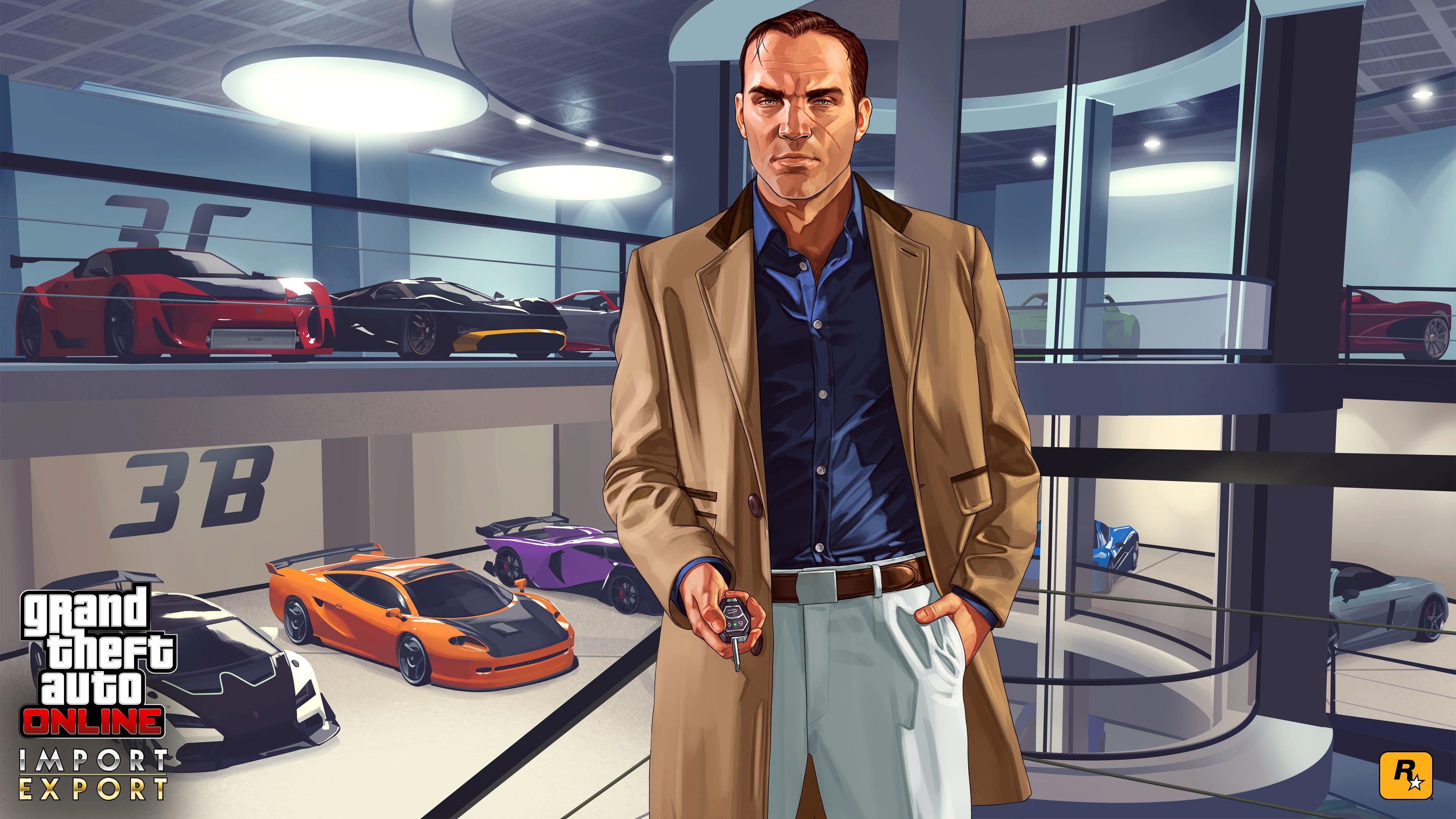 portrait, bag, screenshot, Grand Theft Auto Online, 4K, consumerism, business, looking at camera, standing, one person, holding, auto, lighting equipment, HD Wallpaper