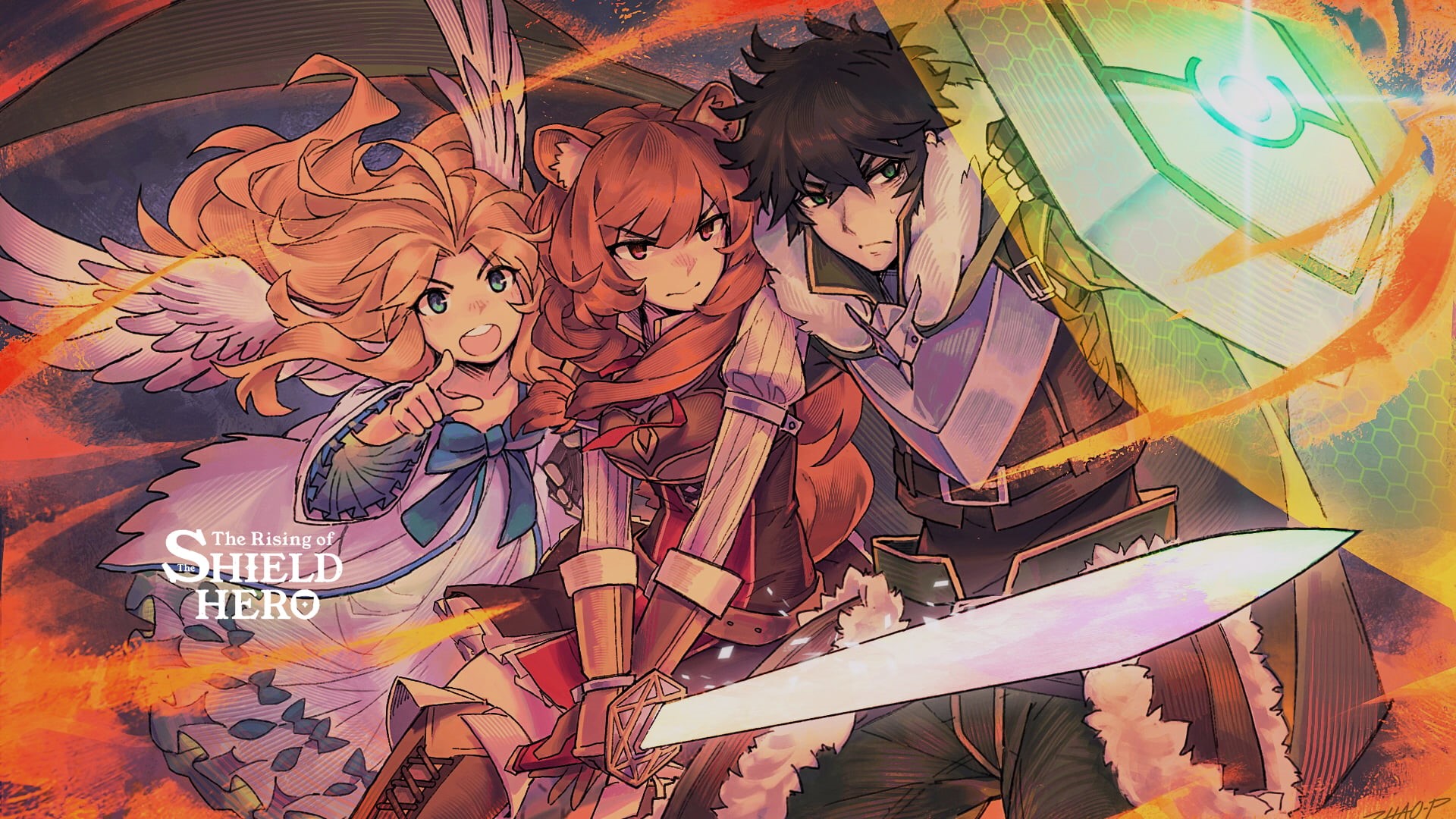 anime, Tate no Yuusha no Nariagari, 1080P, Iwatani Naofumi, sword, Raphtalia, shield, HD Wallpaper
