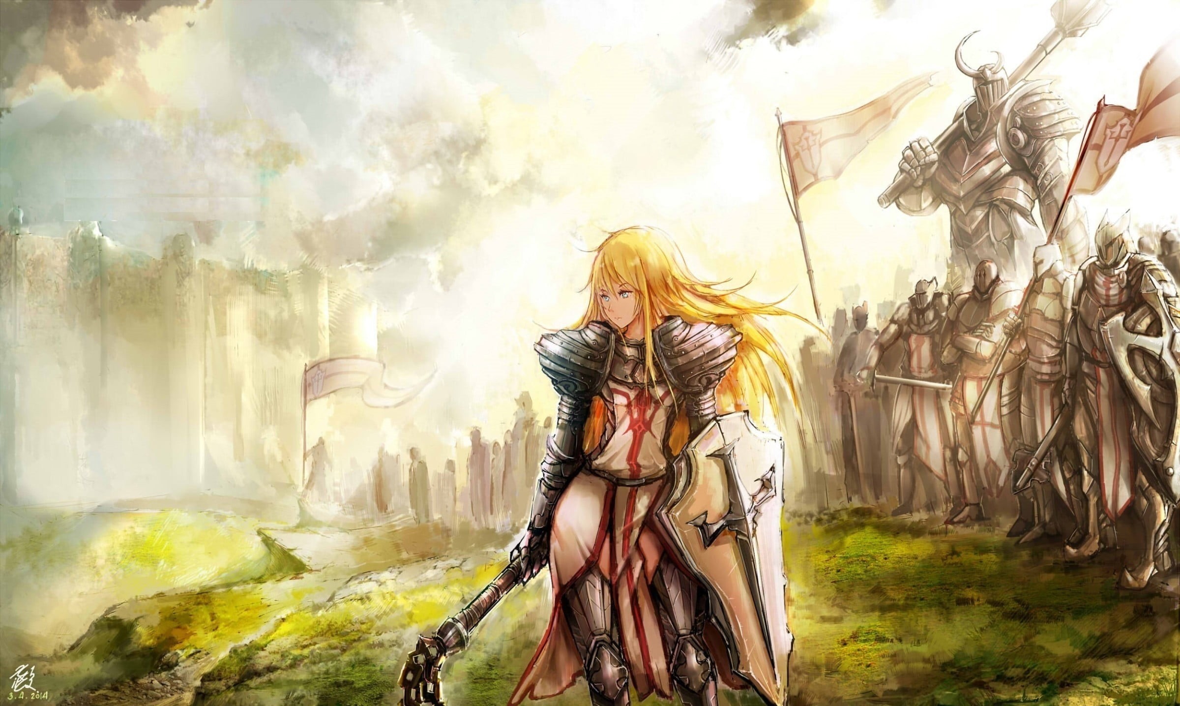 plant, one person, women, Crusader (Diablo), beauty in nature, flail, lifestyles, cloud - sky, crusaders, Diablo III, real people, beautiful woman, leisure activity, HD Wallpaper