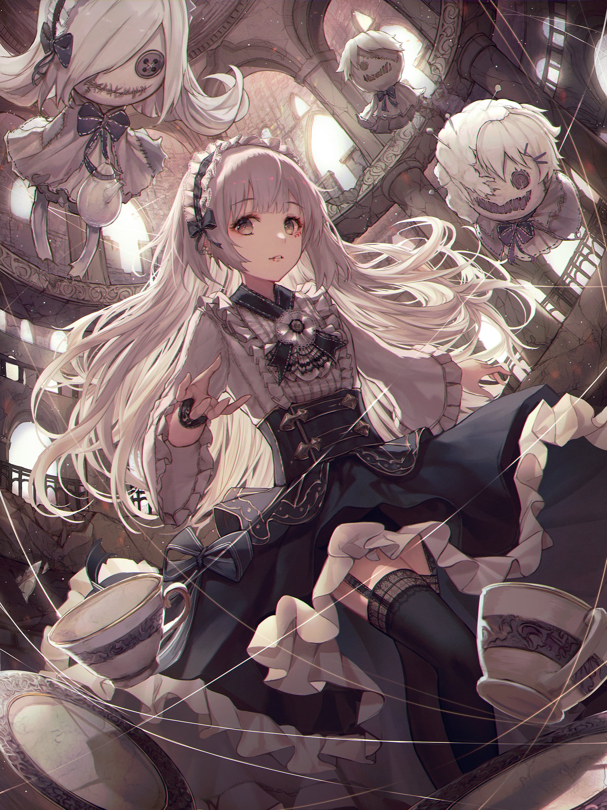 original characters, anime, 2K, anime girls, gothic lolita, Phone HD Wallpaper
