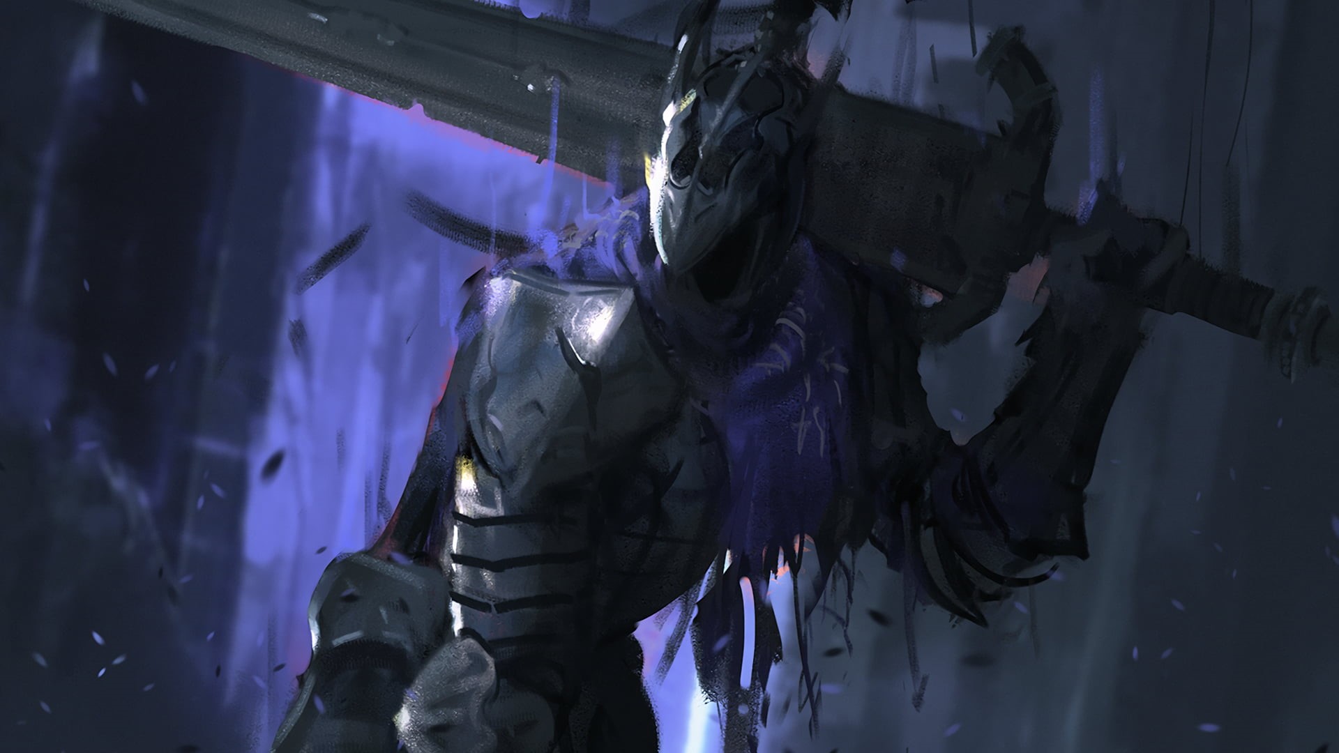 Artorias, Dark Souls, artwork, digital art, video game art, sword, 1080P, video games, Artorias the Abysswalker, HD Wallpaper