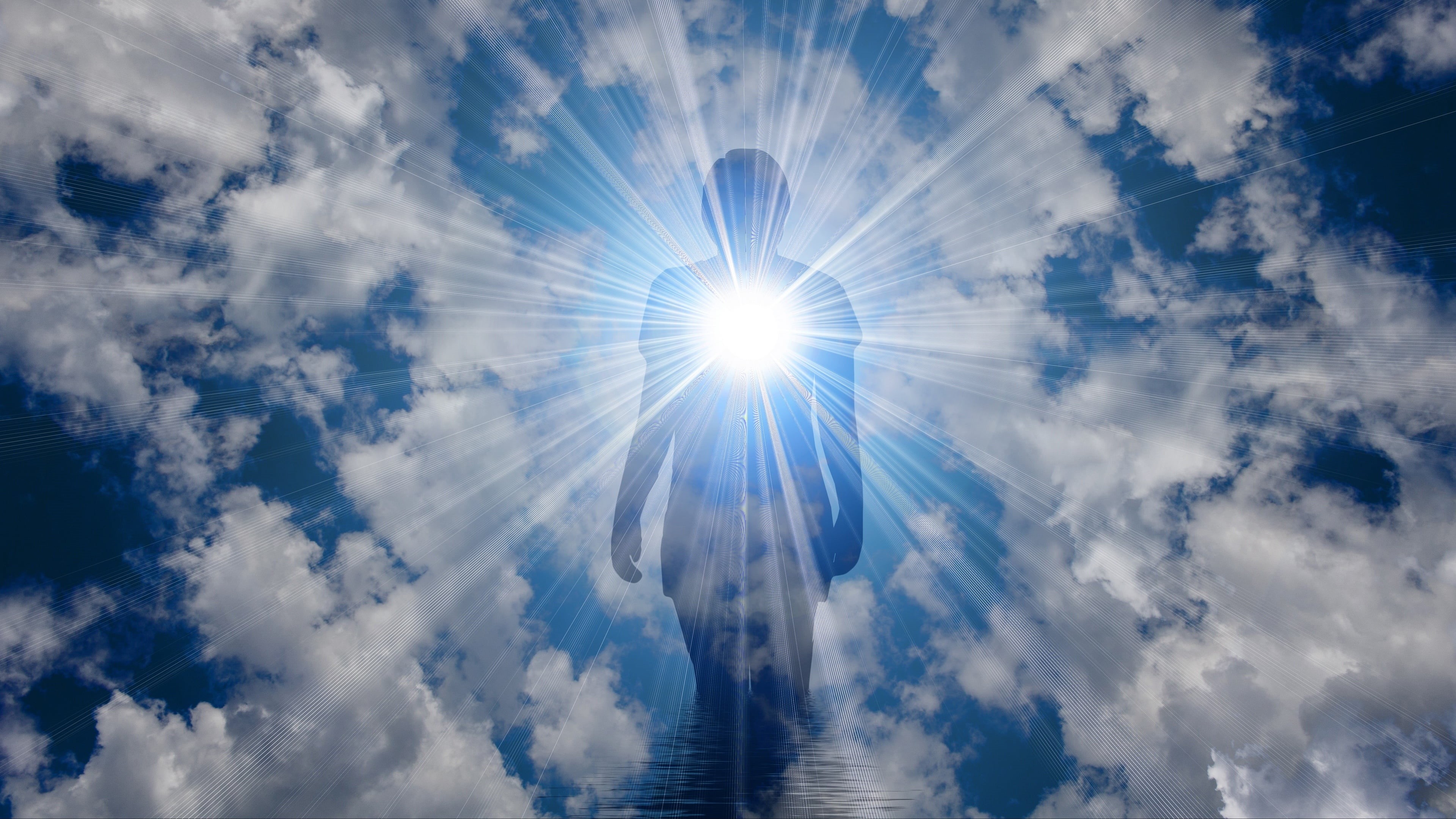 light, soul, outdoors, spirit, day, bright, sunbeam, psyche, mystic, silhouette, low angle view, religion, beauty in nature, mystical, sunlight, backgrounds, HD Wallpaper
